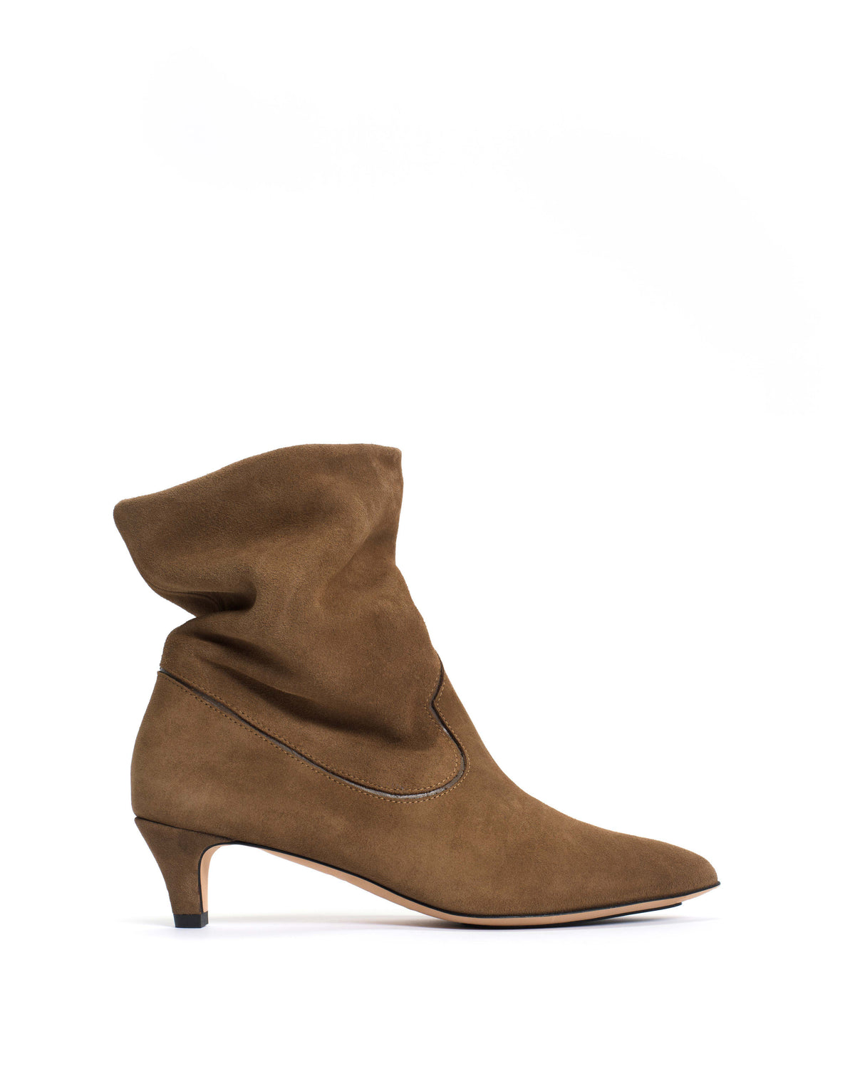Hicha 40 stiletto Calf suede & sleek leather Cinnamon & dark taupe