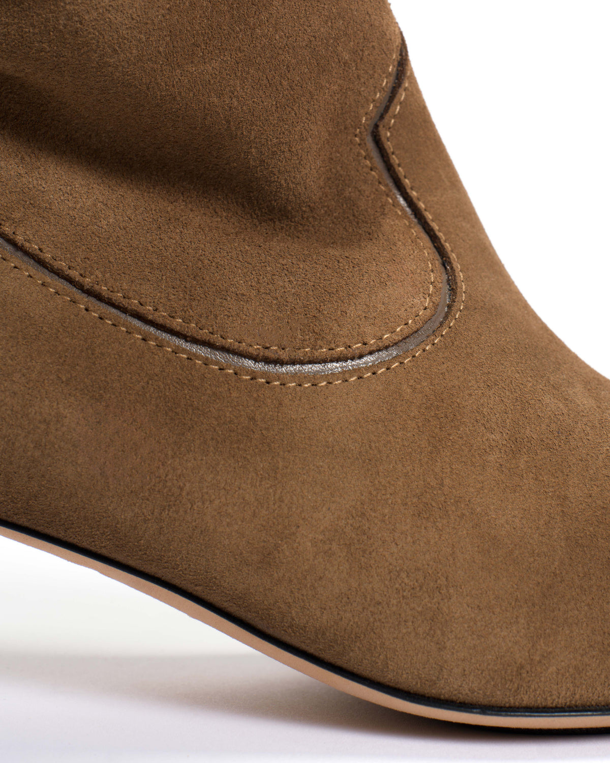 Hicha 40 stiletto Calf suede & sleek leather Cinnamon & dark taupe