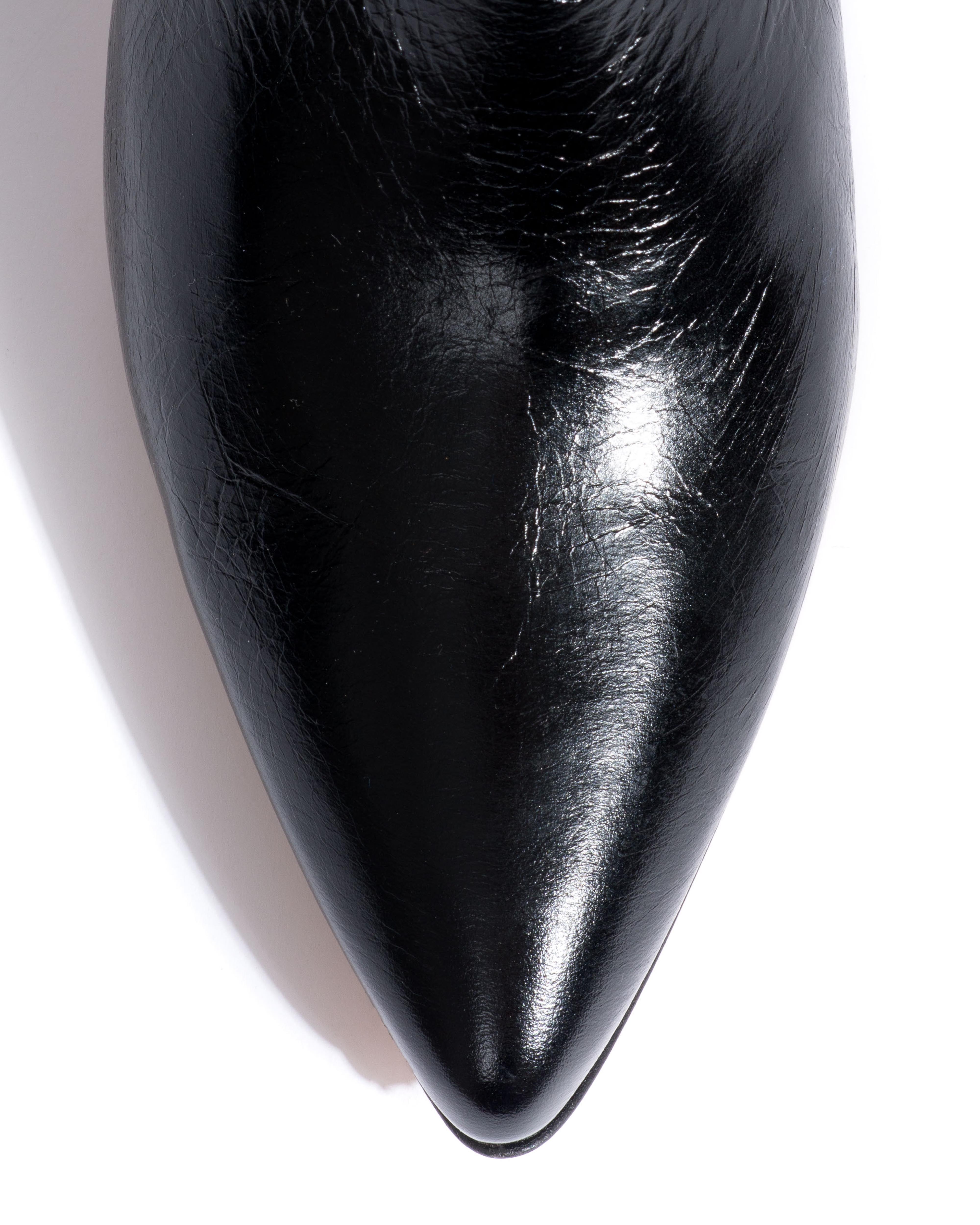 Hillerie 40 stiletto Crinkled soft calf & suede leather Black