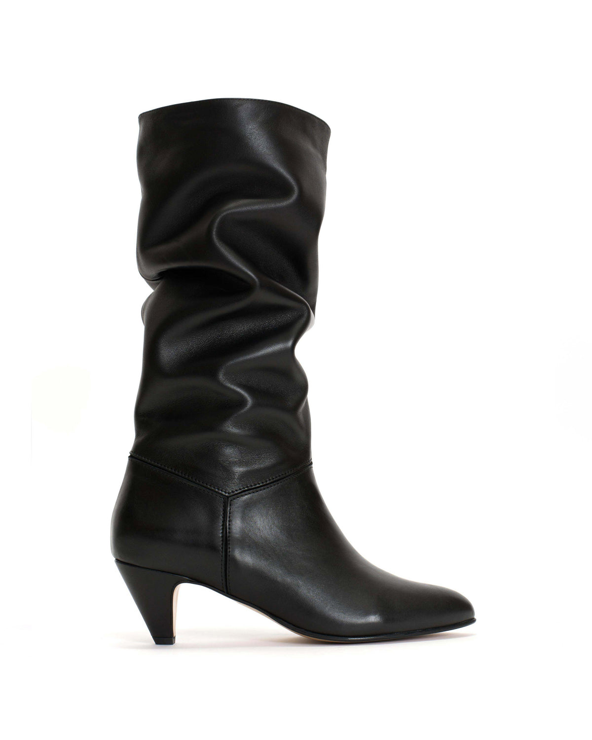 Jasmina 50 stiletto Soft calf & suede leather Black