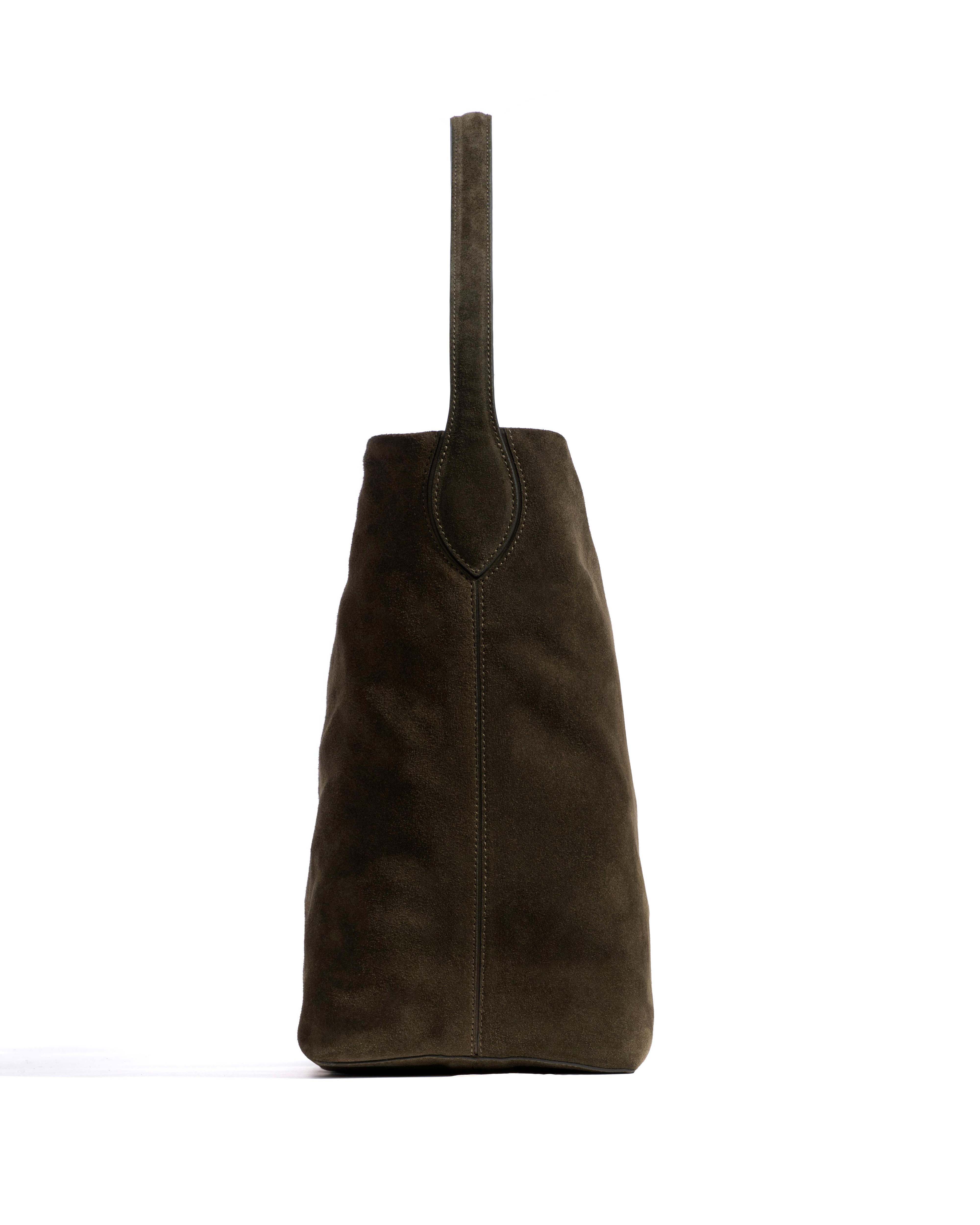 Versa slouchy everyday bag Calf suede Moss green