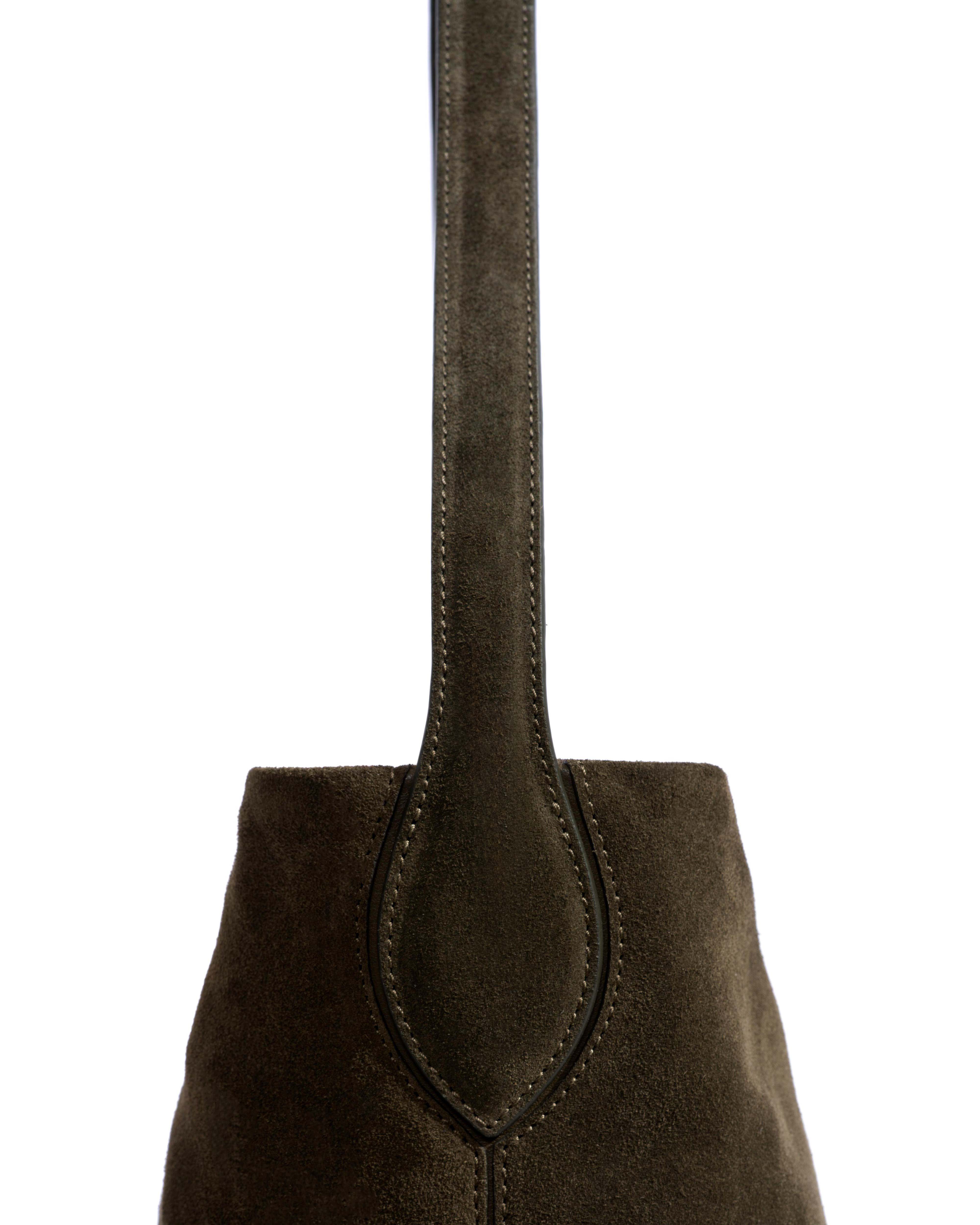 Versa slouchy everyday bag Calf suede Moss green