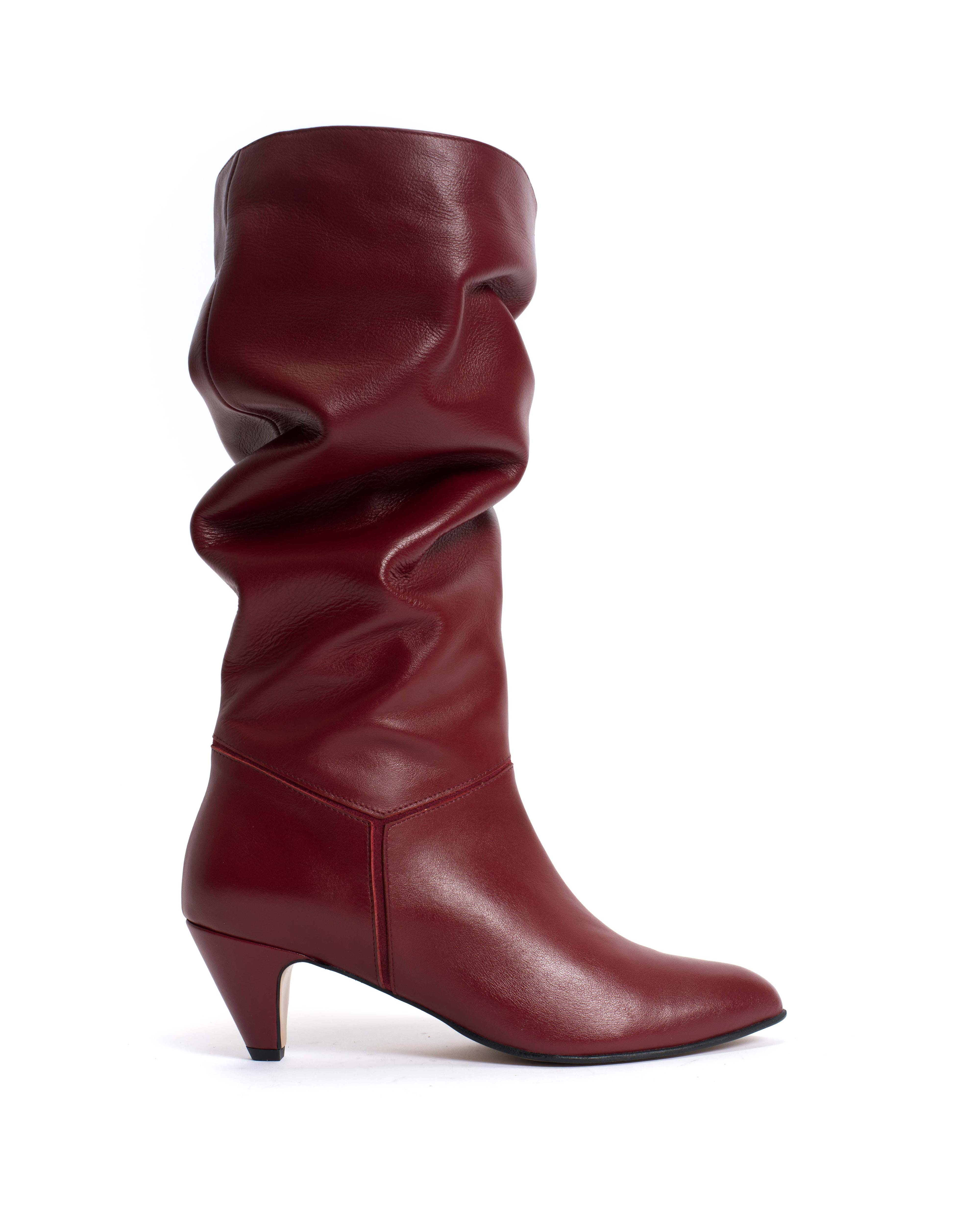 Jasmina 50 stiletto Soft calf & suede leather Pomegranate