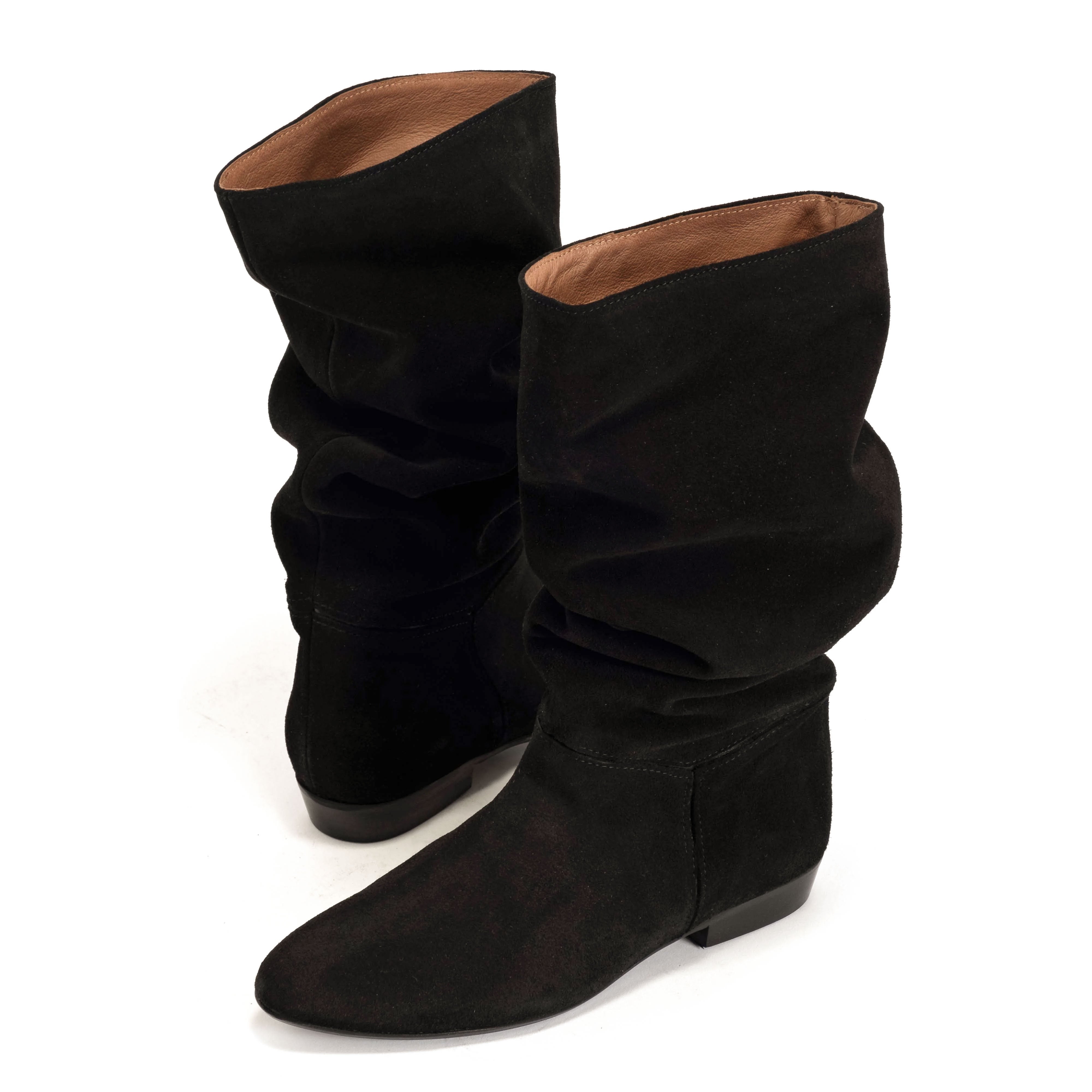 Jasmina 20 Calf suede & sleek leather Black