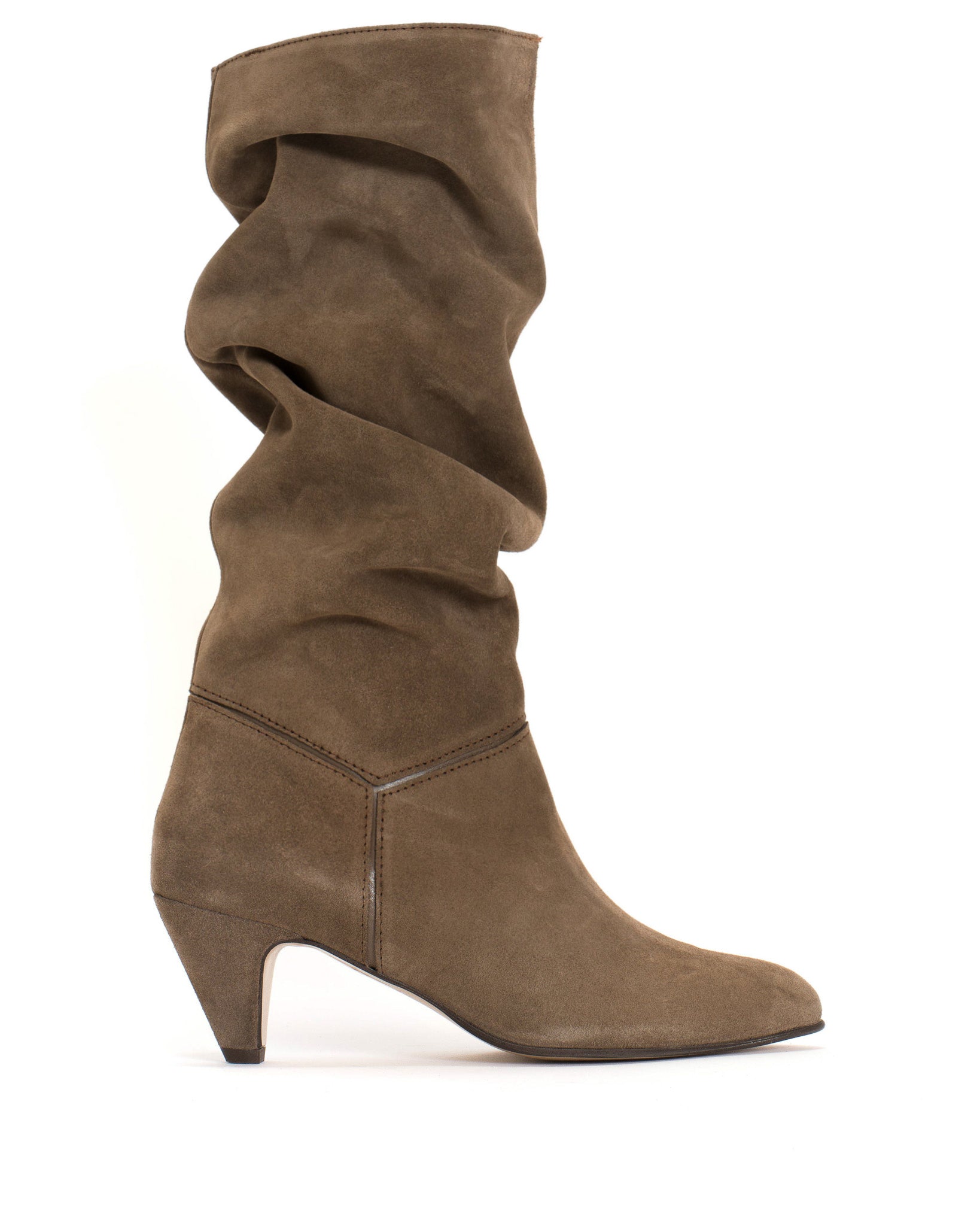 Jasmina 50 stiletto Calf suede Dark taupe - Anonymous Copenhagen