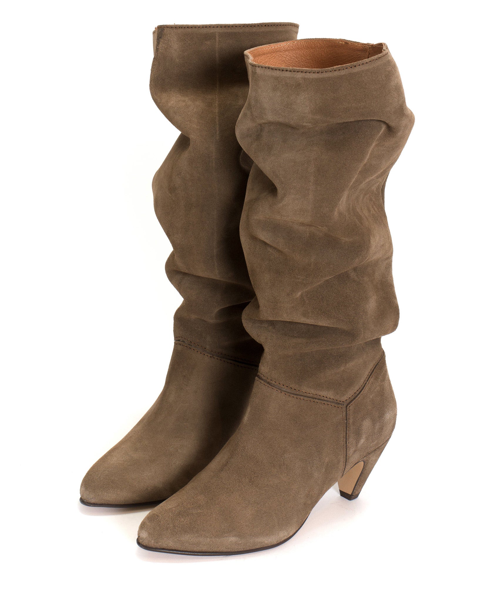 Jasmina 50 stiletto Calf suede Dark taupe - Anonymous Copenhagen