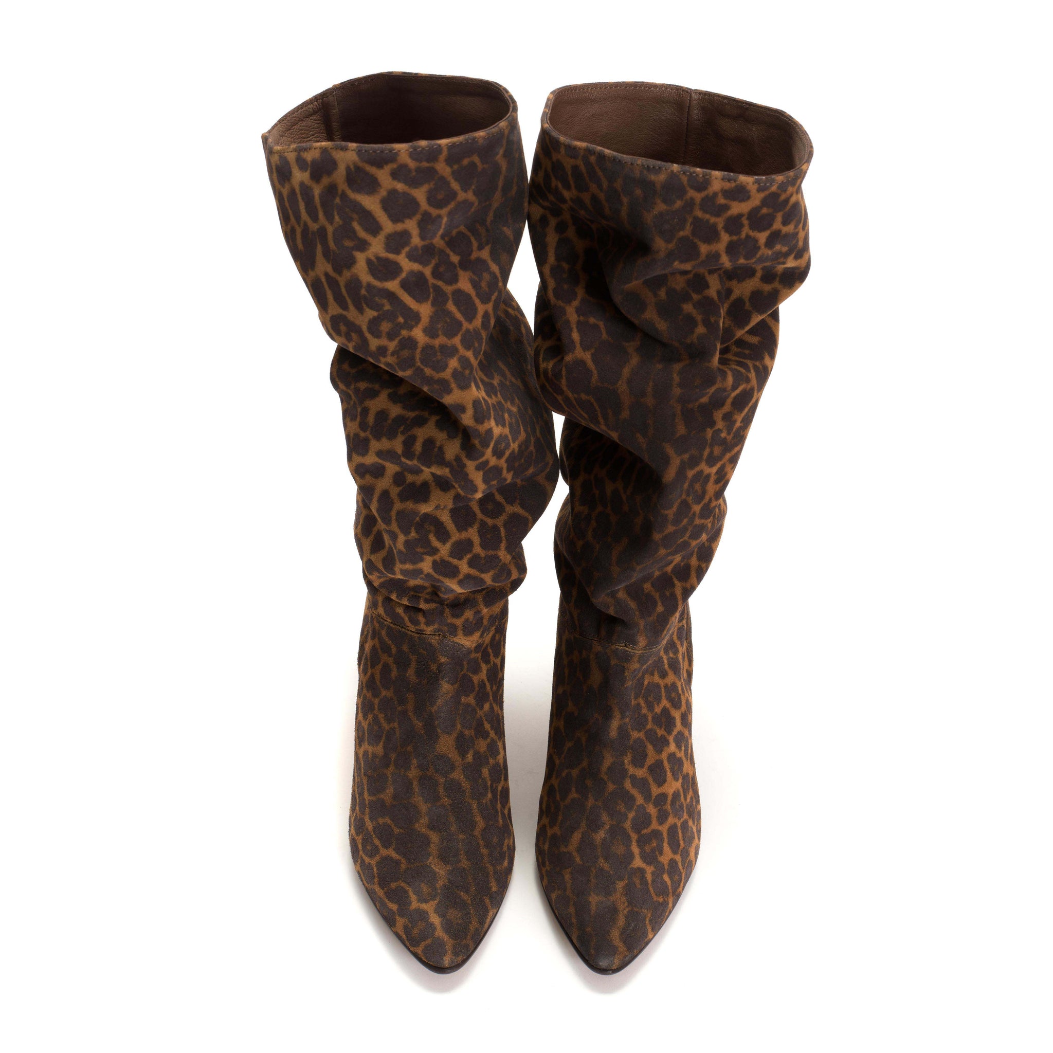 Jasmina 50 stiletto Calf suede print & sleek leather Leopard & Coffee brown - Anonymous Copenhagen