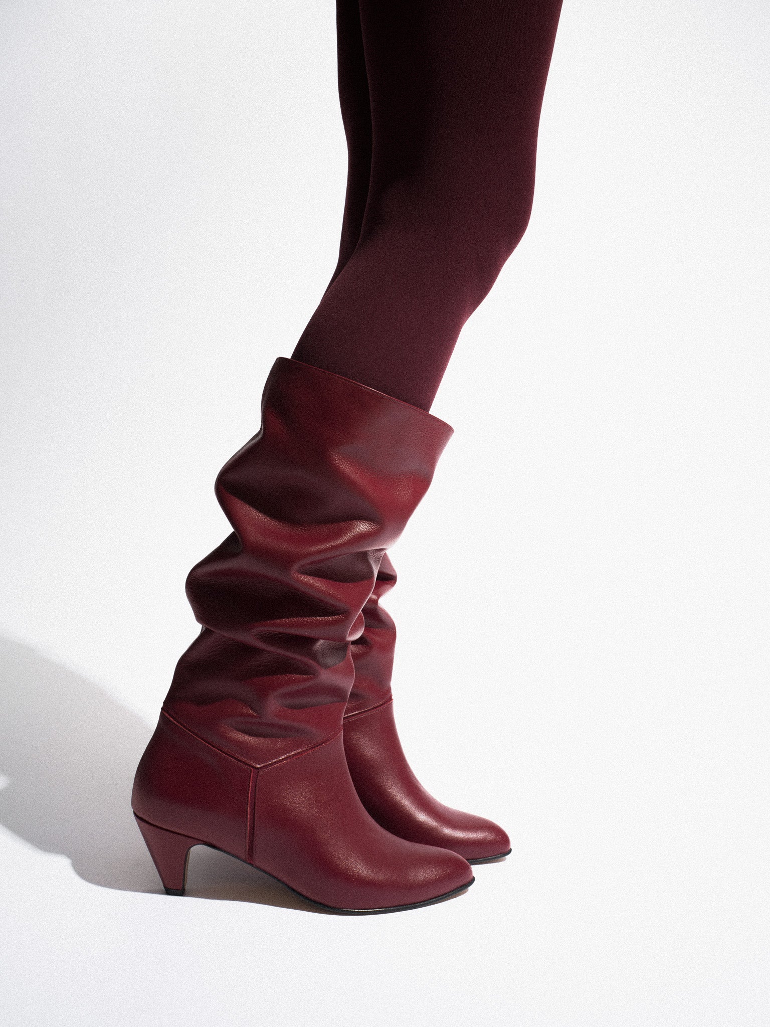 Jasmina 50 stiletto Soft calf & suede leather Pomegranate