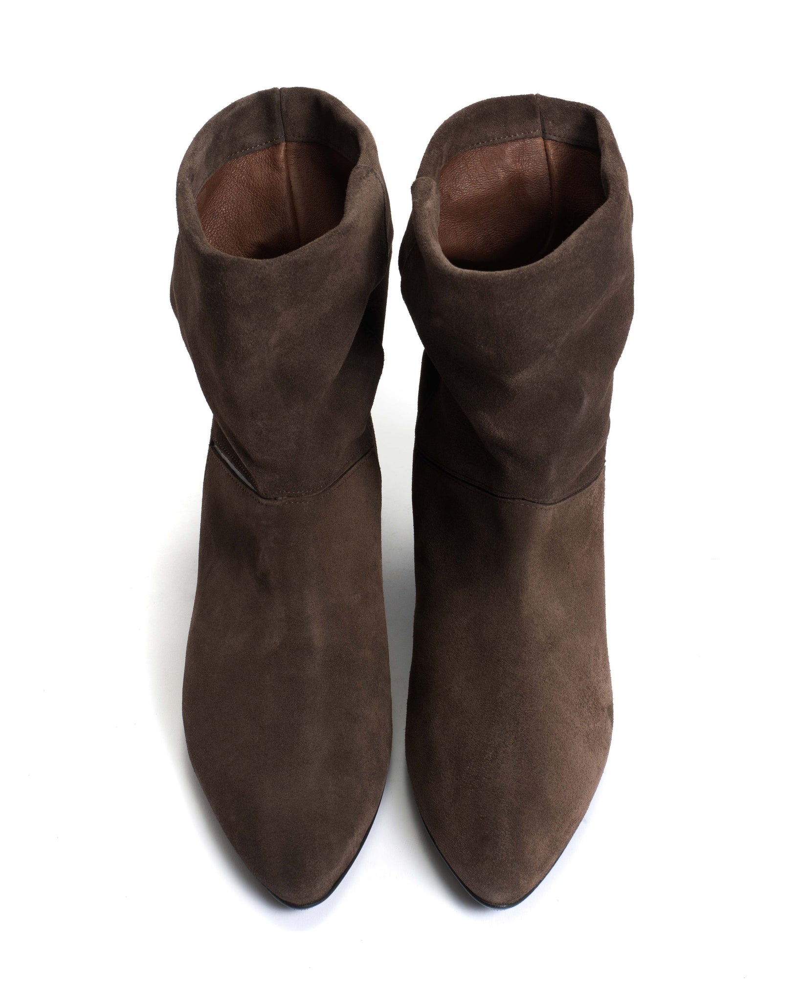 Jassi 20 Calf suede & sleek leather Coffee brown & dark taupe - Anonymous Copenhagen