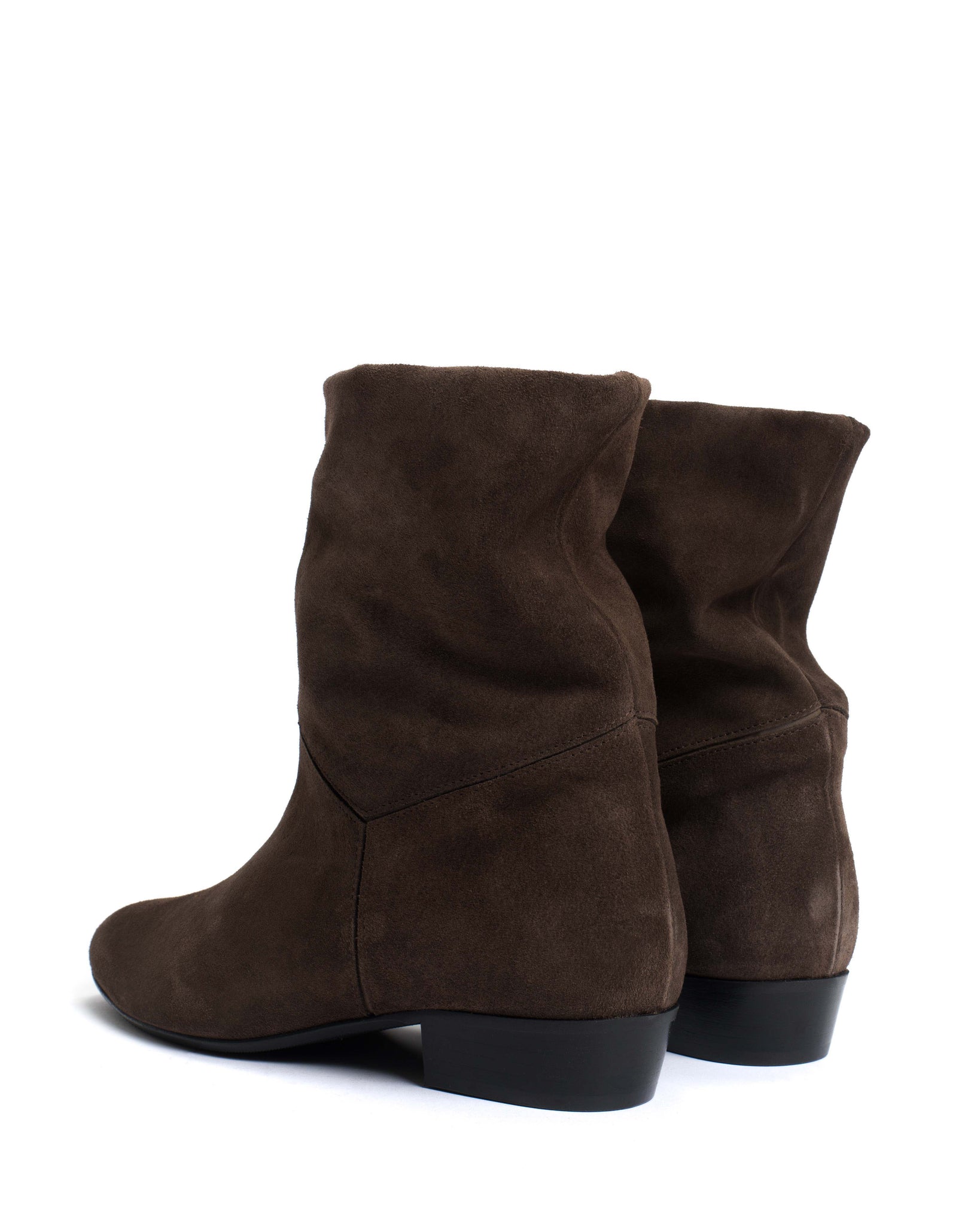 Jassi 20 Calf suede & sleek leather Coffee brown & dark taupe - Anonymous Copenhagen