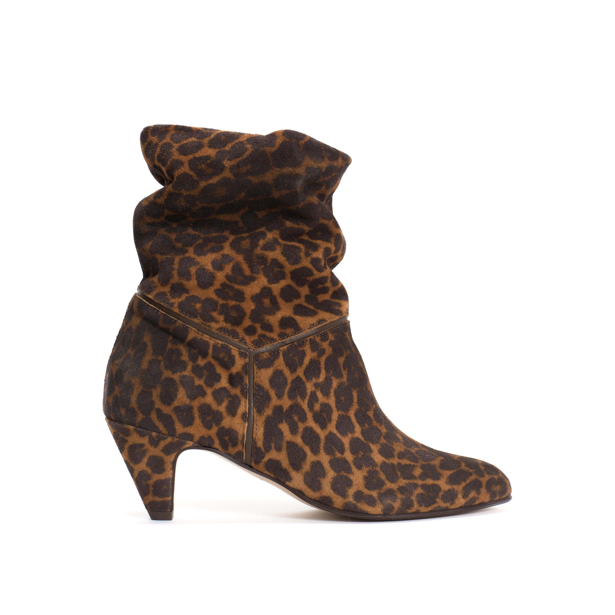 Jassi 50 stiletto Calf suede print & sleek leather Leopard & Coffee brown - Anonymous Copenhagen