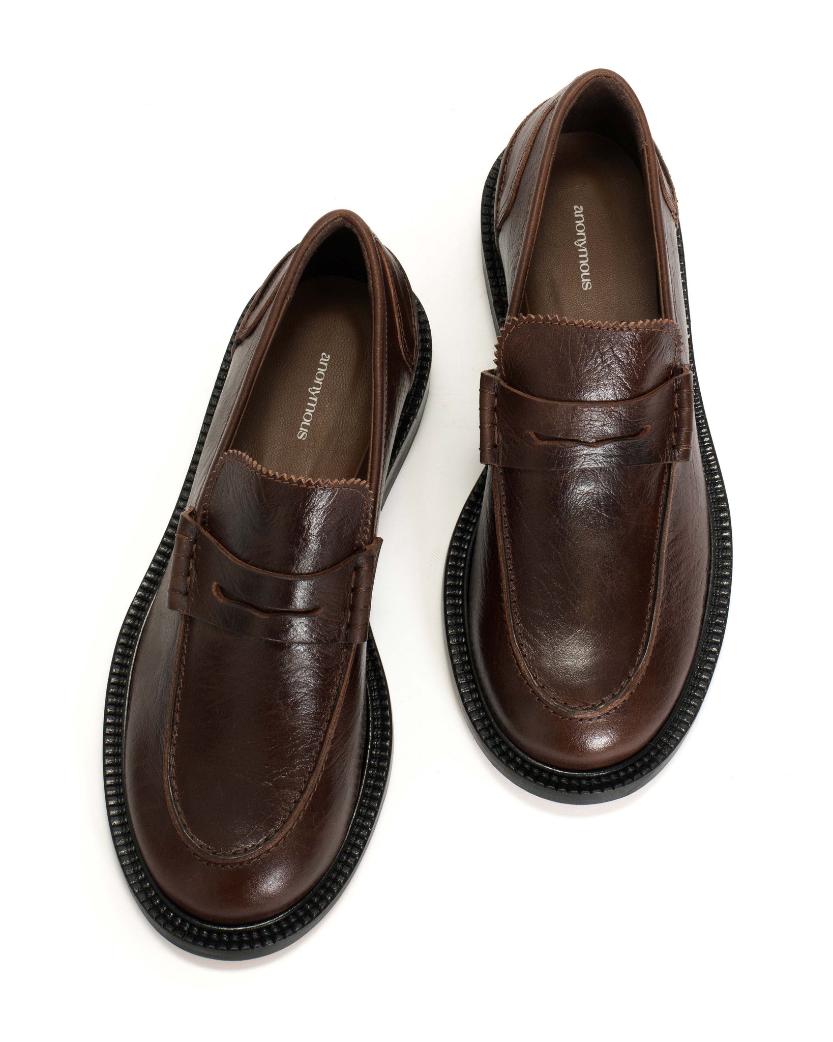 Jeanett Glossy grained vegetable tanned calf Coffee brown - Anonymous Copenhagen