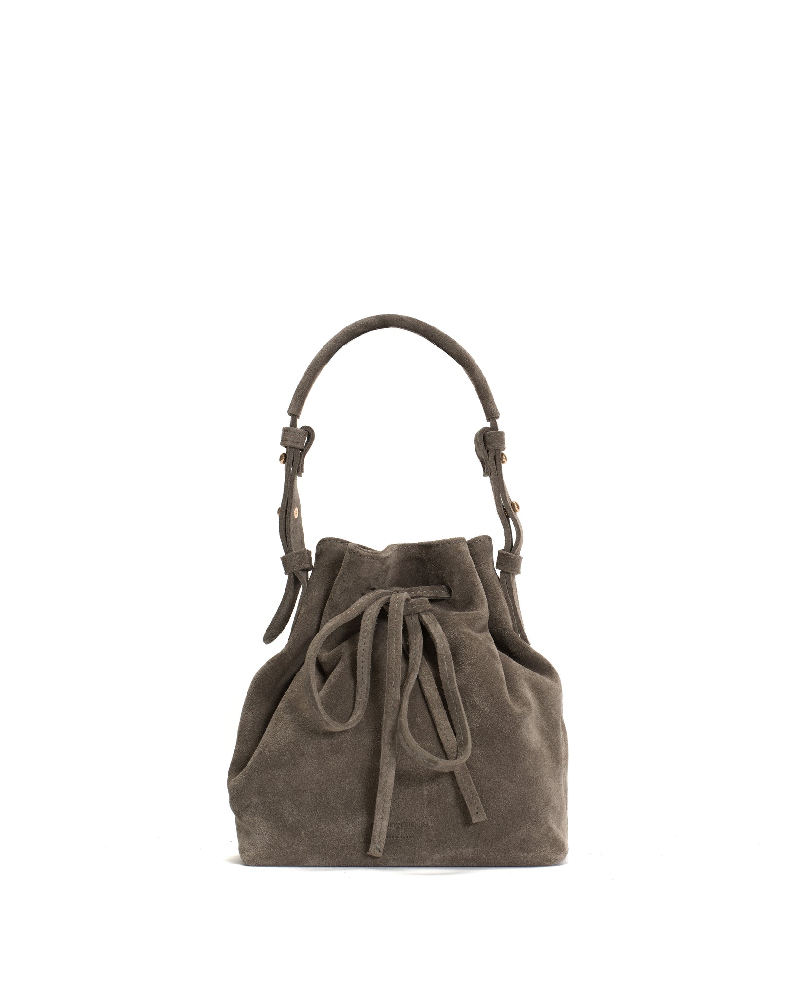 Kacey petite bucket bag Calf suede Stone grey - Anonymous Copenhagen