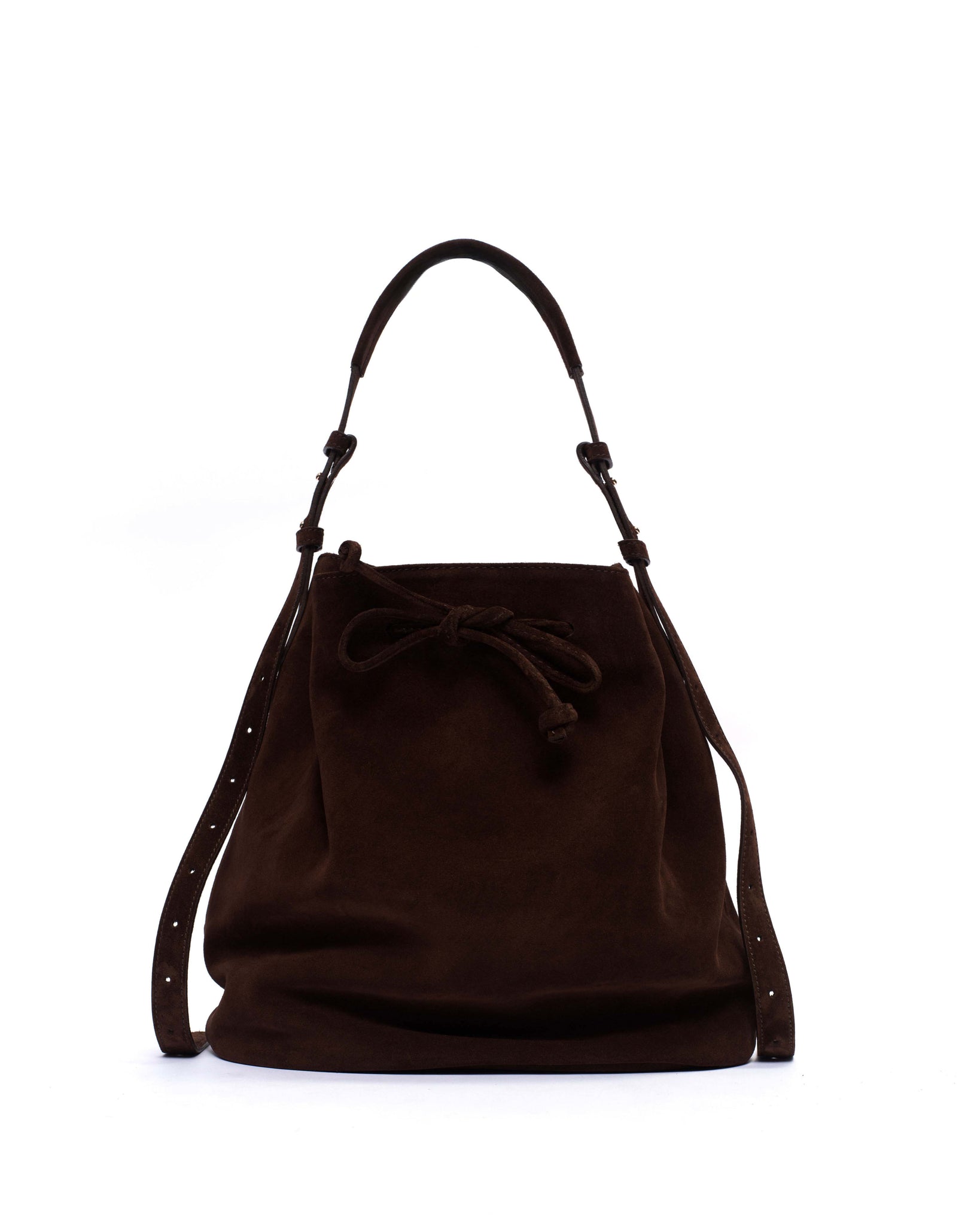 Kacey grand bucket bag Calf suede Chocolate - Anonymous Copenhagen
