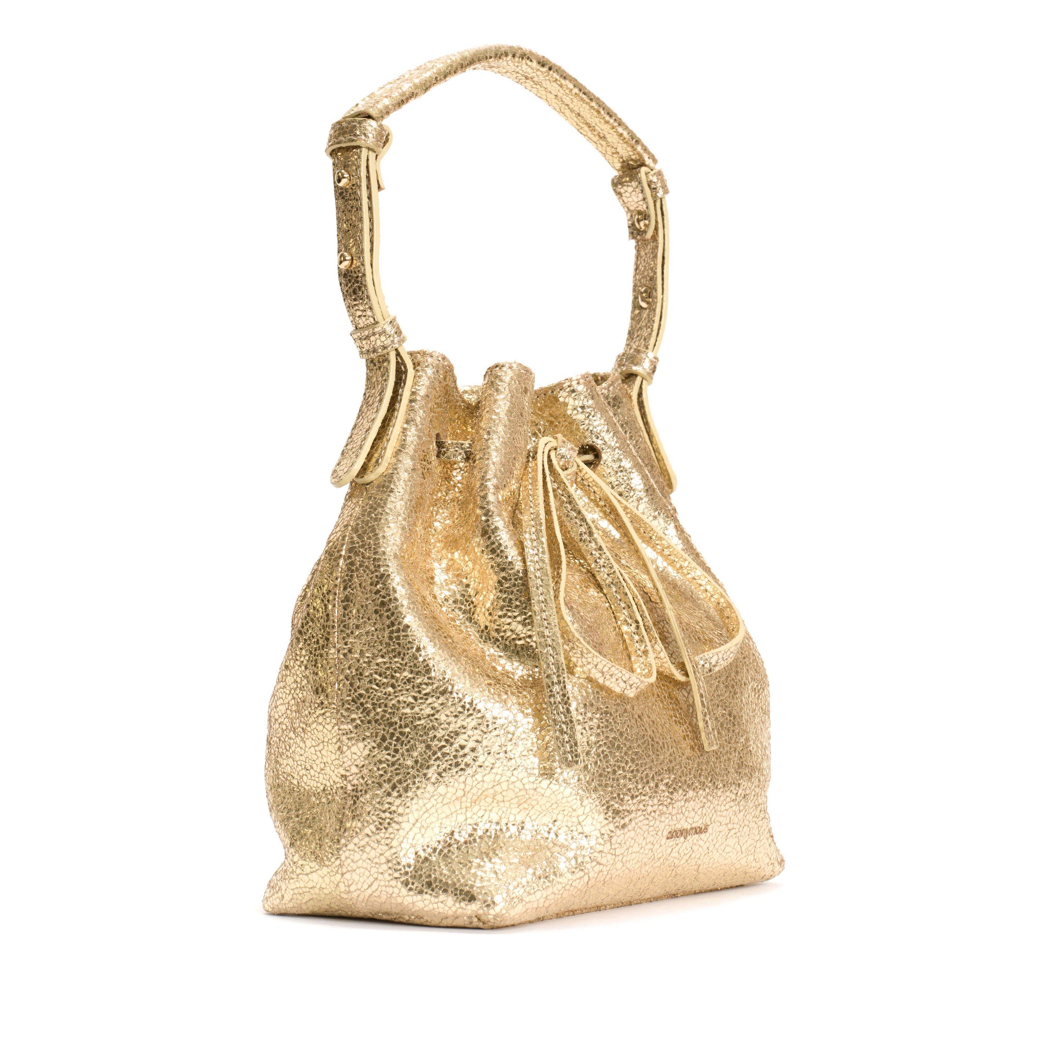 Kacey petite bucket bag Crackled metallic goat Gold - Anonymous Copenhagen