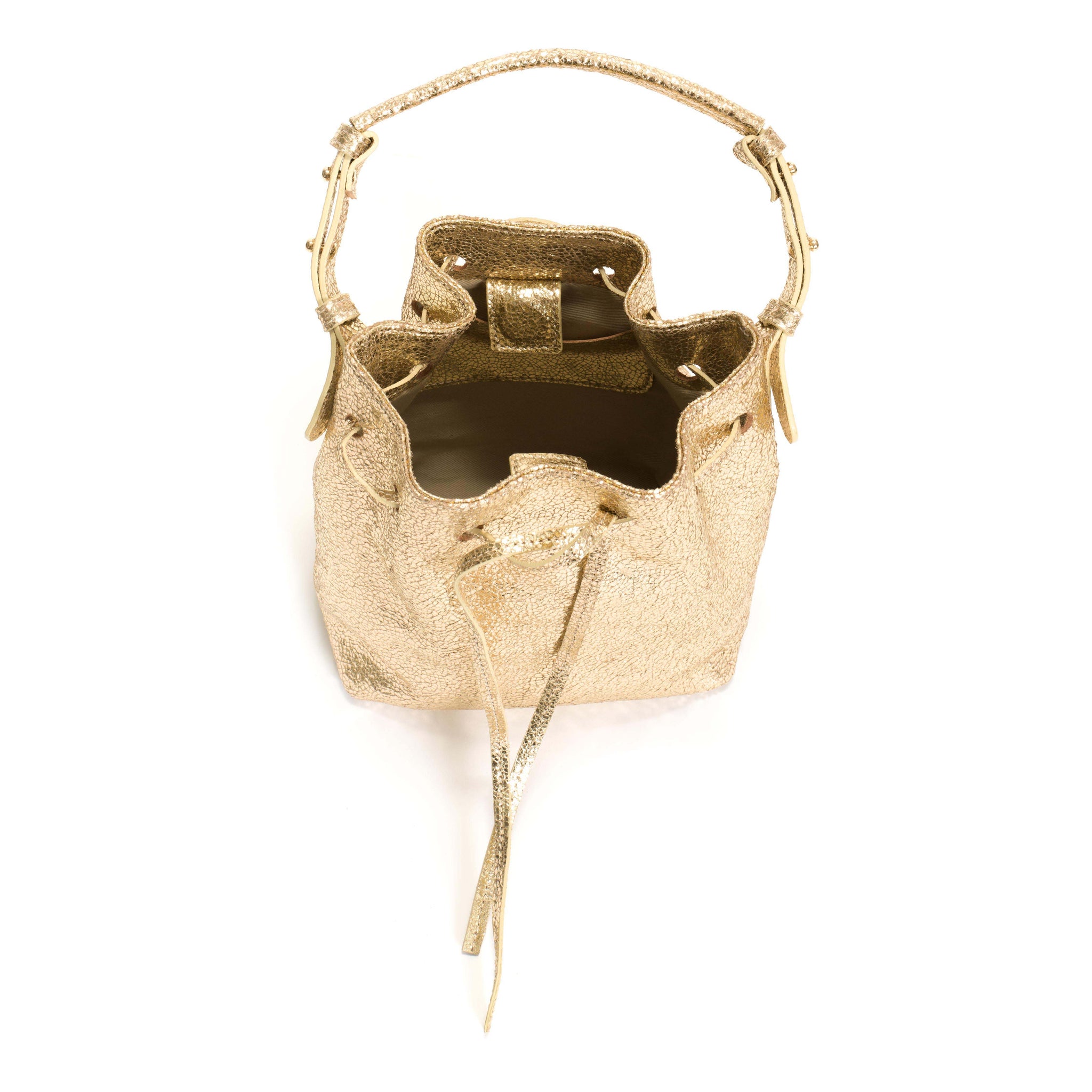 Kacey petite bucket bag Crackled metallic goat Gold - Anonymous Copenhagen