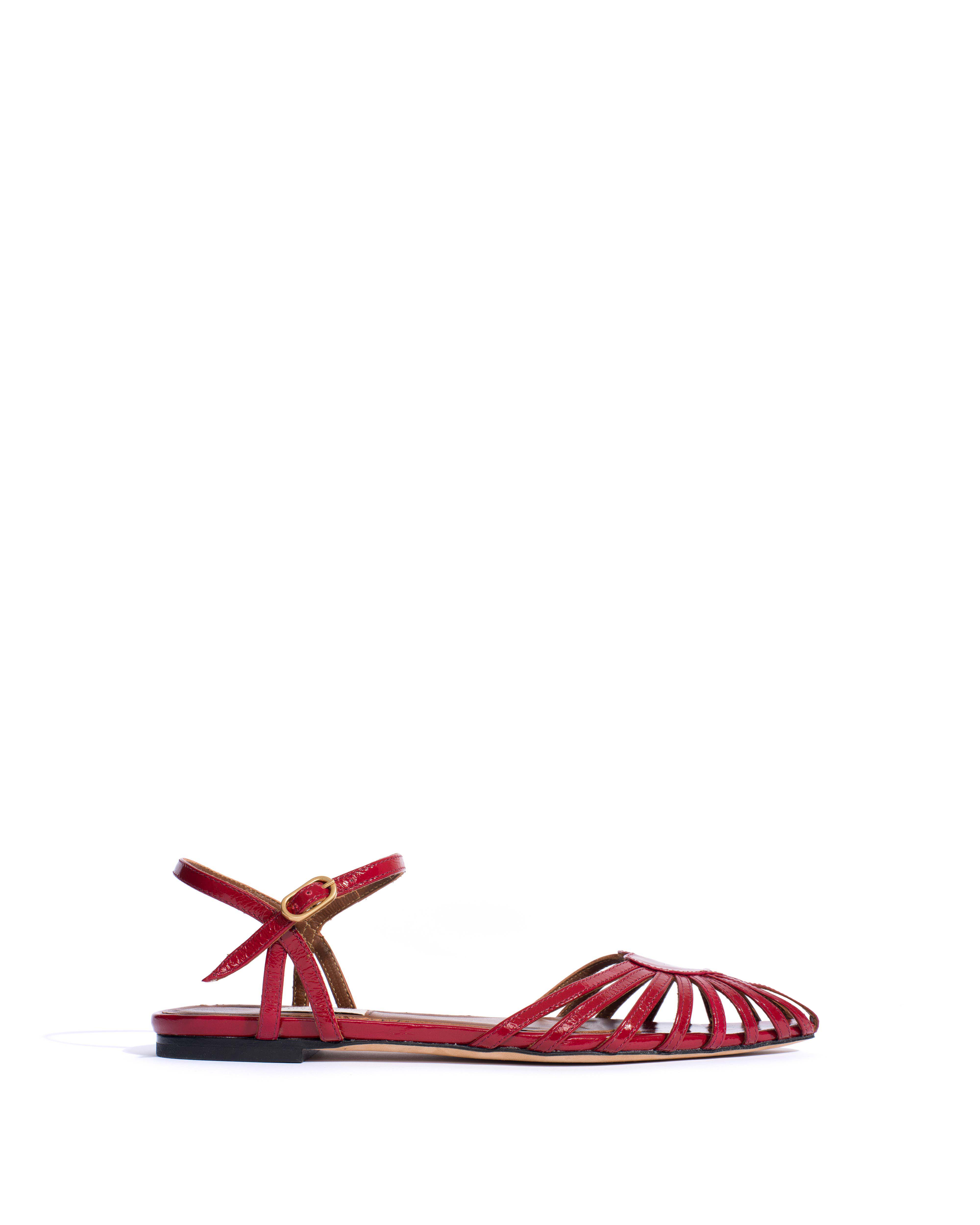 Keesha 10 Crinkled polished goat Ruby red