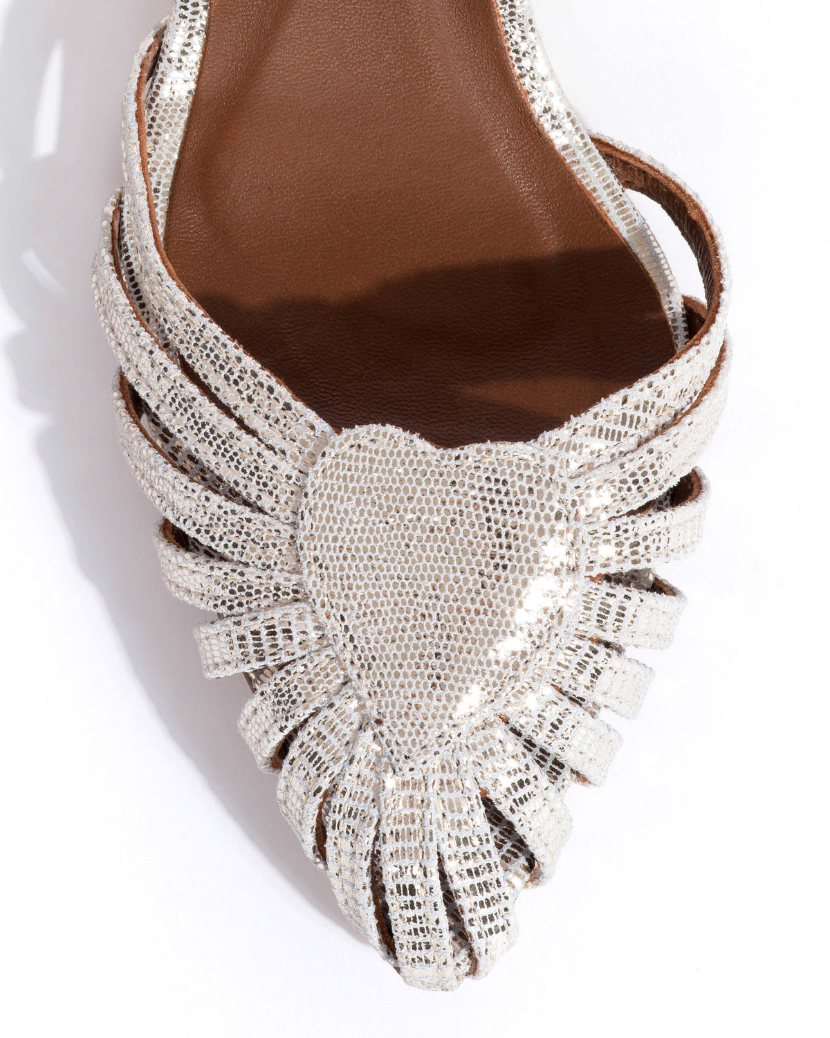 Keesha 55 Lizard metallic goat Champagne