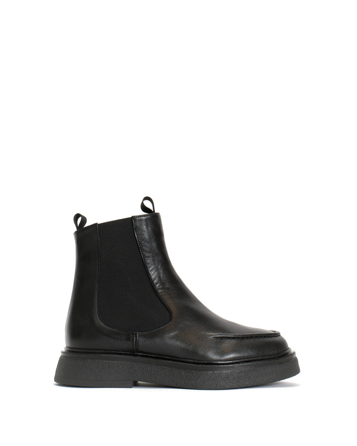 anonymous copenhagen Kikie flat platform Soft calf u0026 sole Black u0026 Black