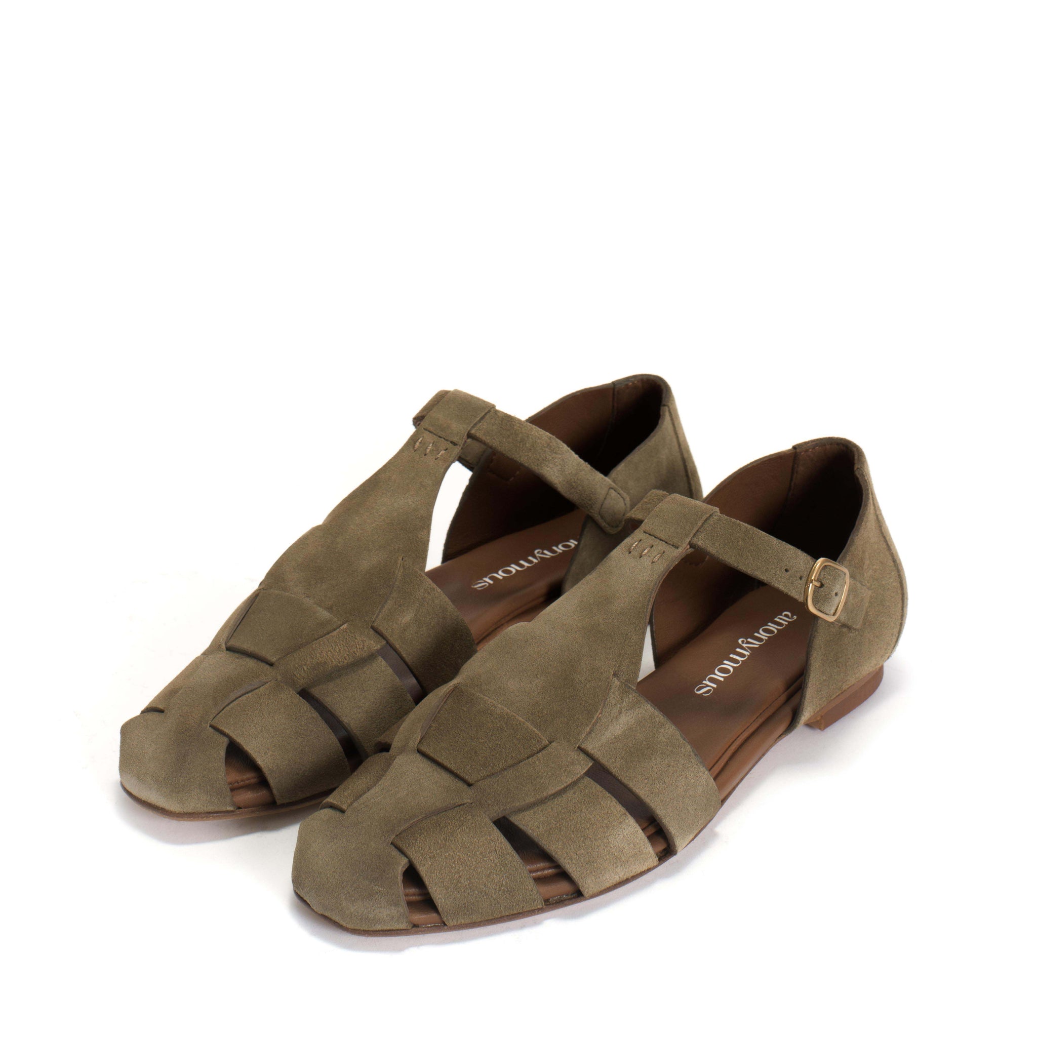Lain flats Calf suede Khaki - Anonymous Copenhagen