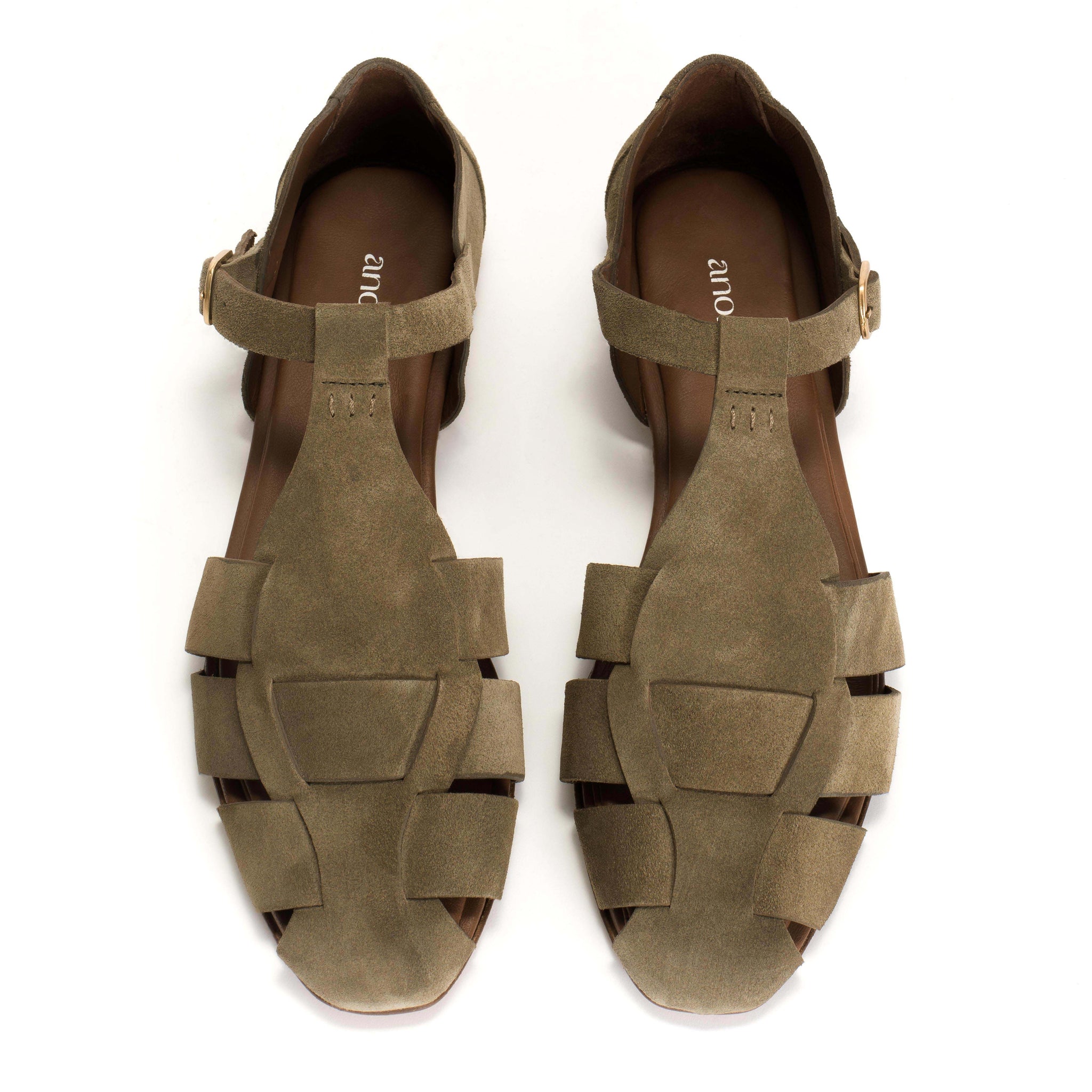 Lain flats Calf suede Khaki - Anonymous Copenhagen