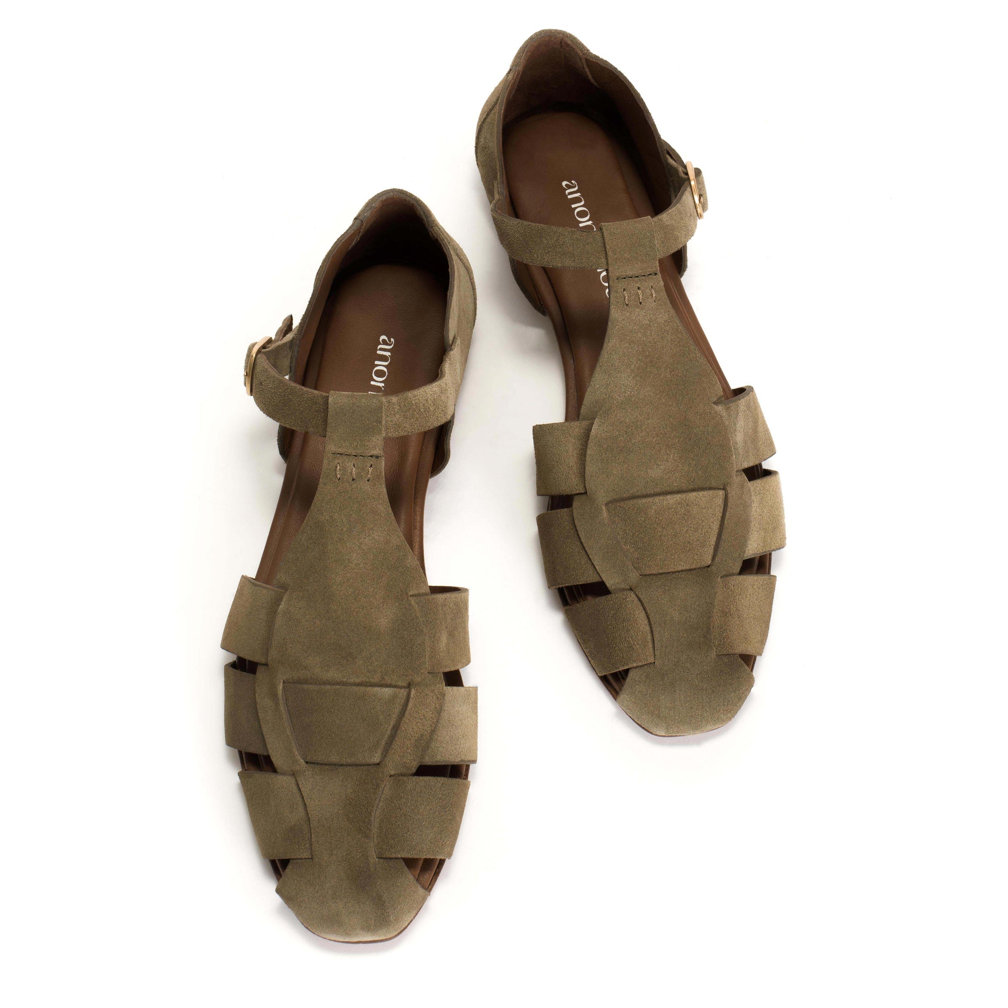 Lain flats Calf suede Khaki - Anonymous Copenhagen