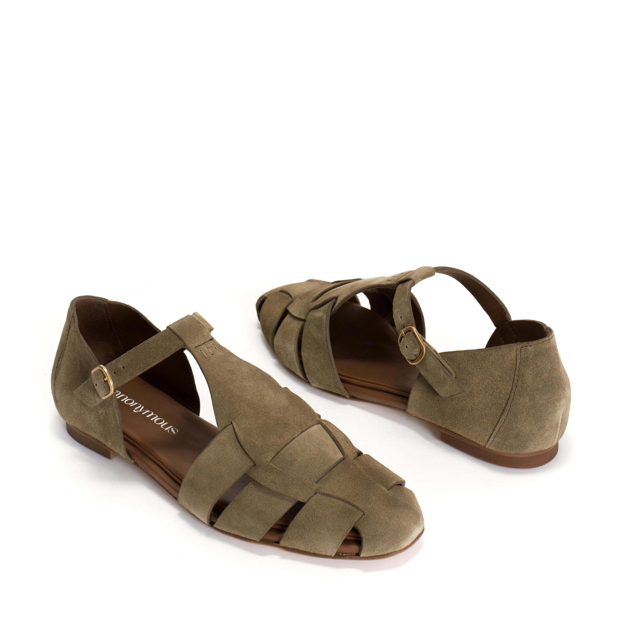 Lain flats Calf suede Khaki - Anonymous Copenhagen