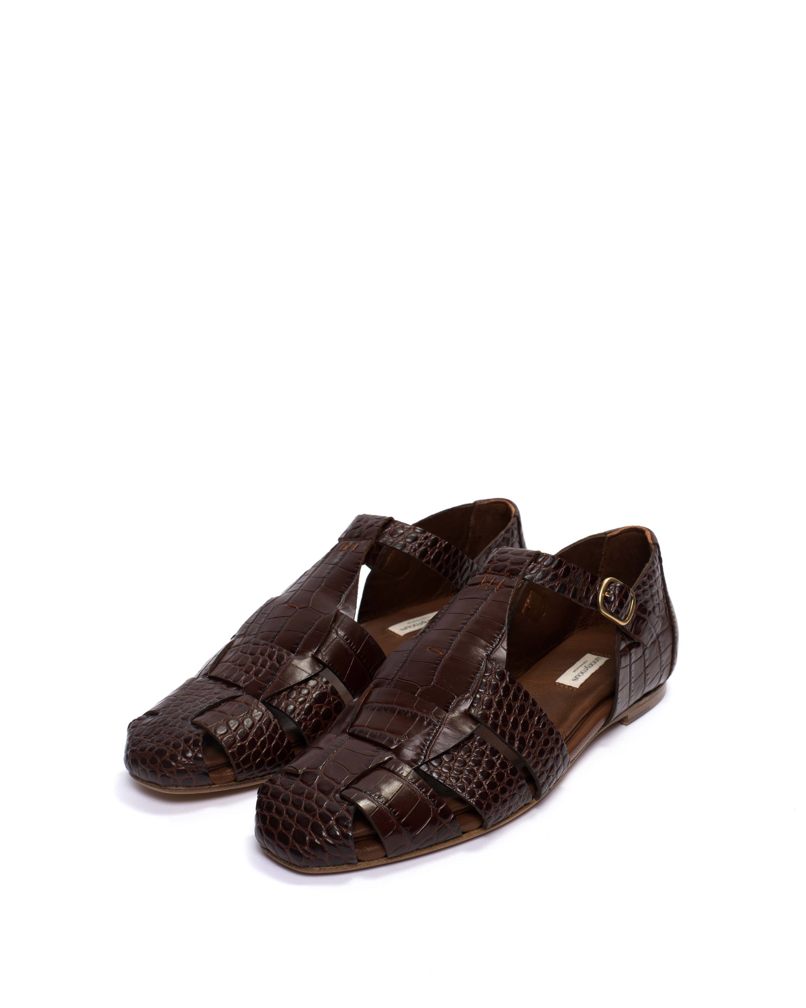 Lain flats Croco calf Chocolate - Anonymous Copenhagen