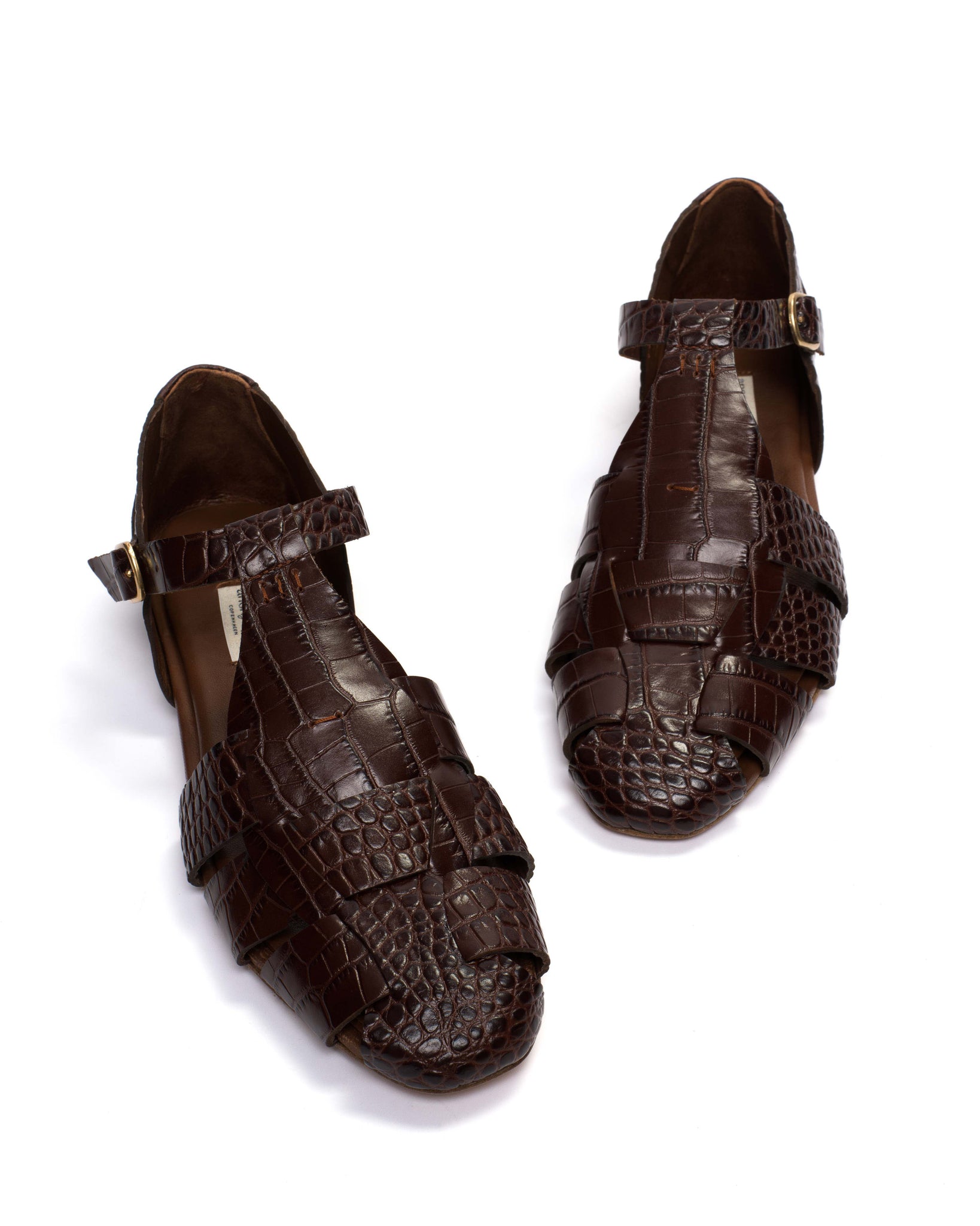 Lain flats Croco calf Chocolate - Anonymous Copenhagen
