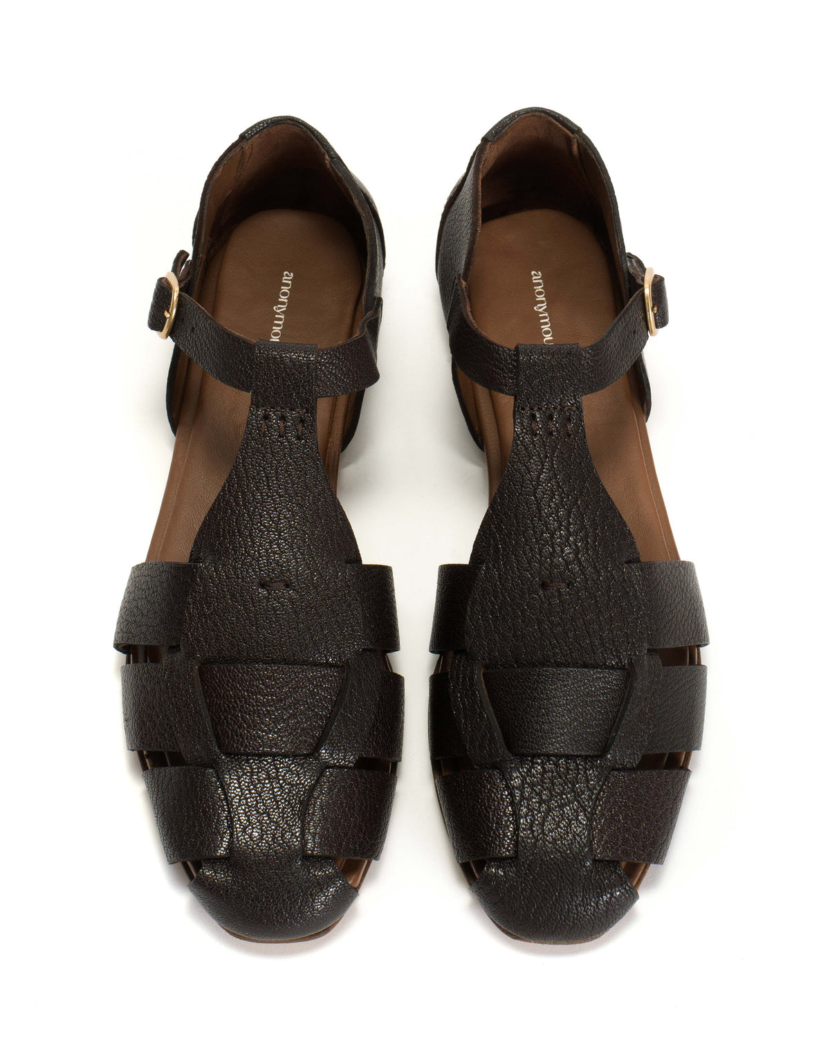 Lain flats Grained chevre goat Coffee brown