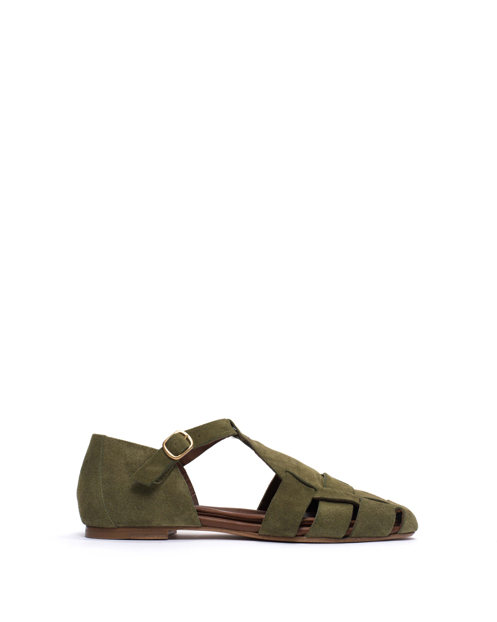 Lain flats Calf suede Olive green - Anonymous Copenhagen