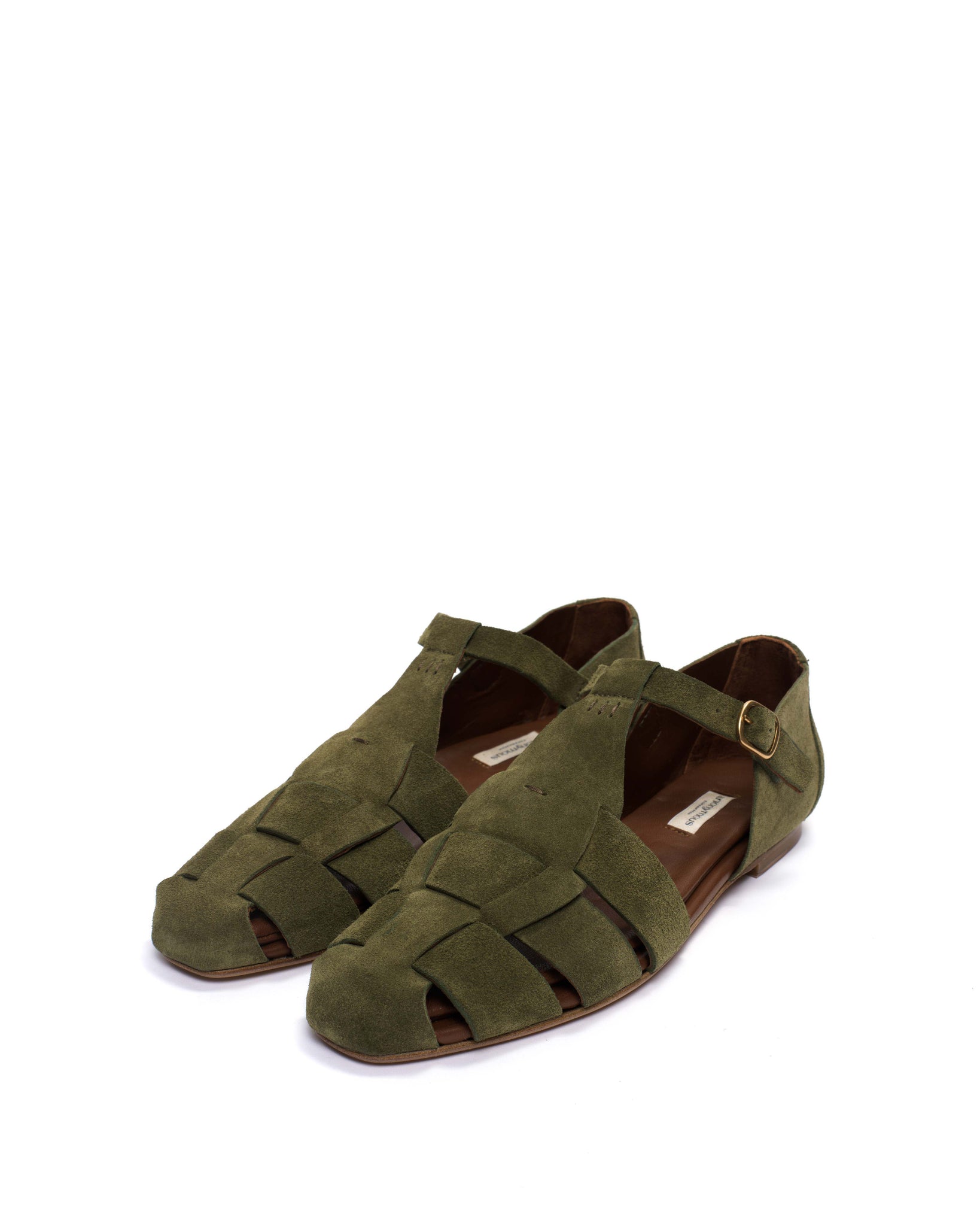 Lain flats Calf suede Olive green - Anonymous Copenhagen