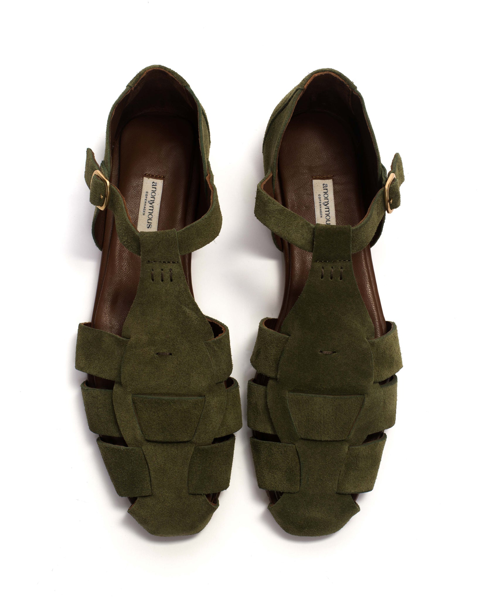Lain flats Calf suede Olive green - Anonymous Copenhagen