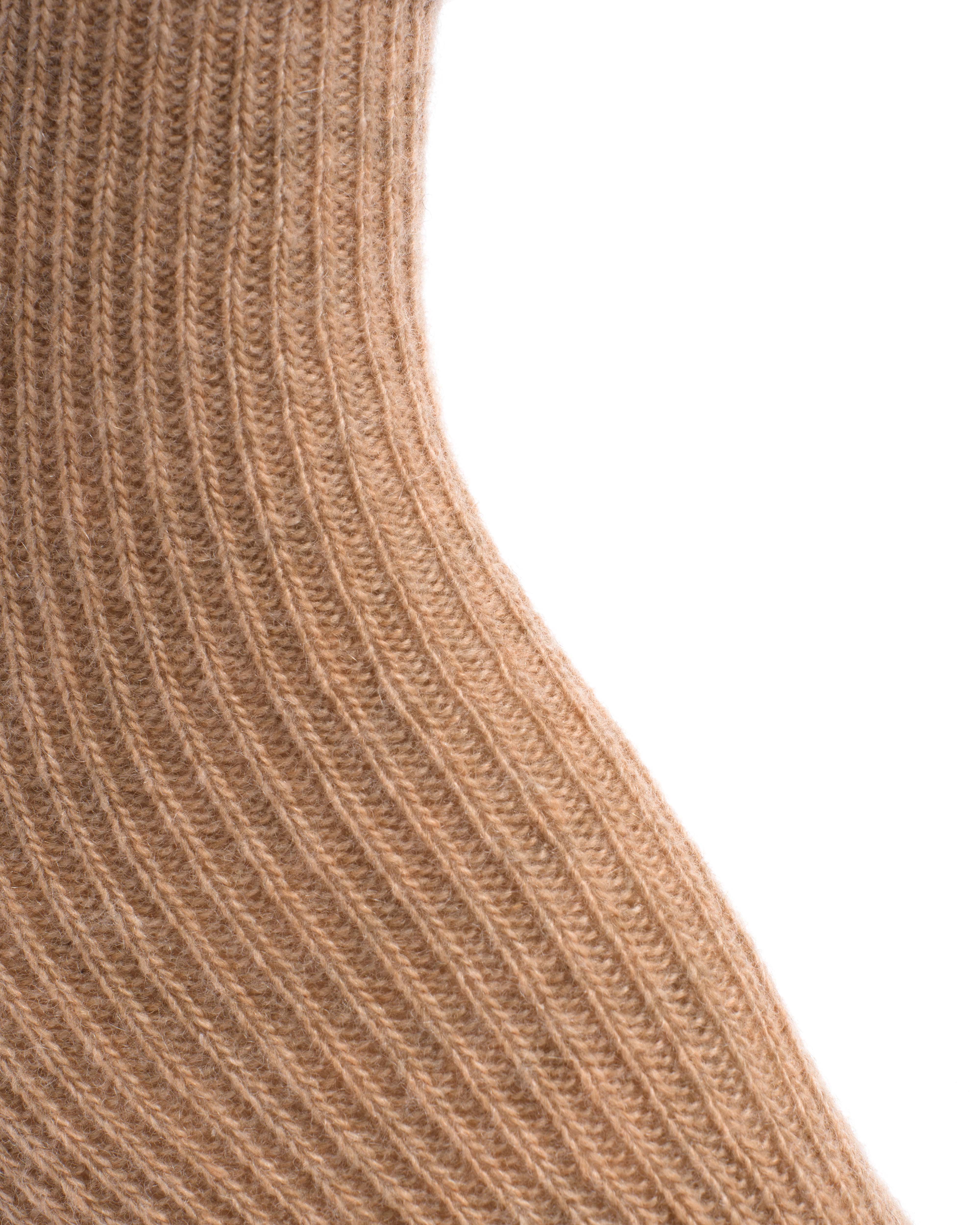 Lanai knee-high cashmere socks 70% wool 30% cashmere Camel