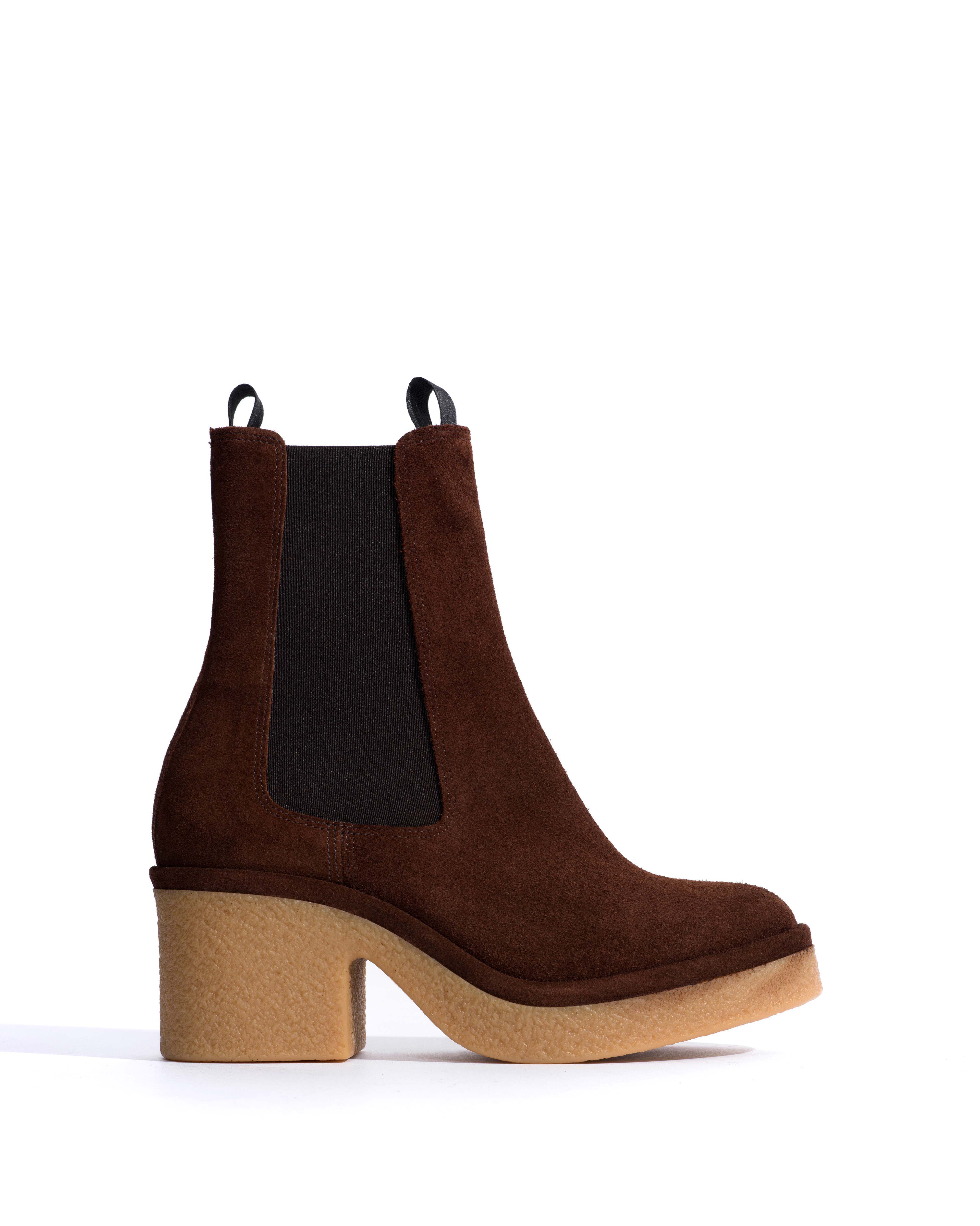 Laurell 65 platform Calf suede & sole Chocolate & natural