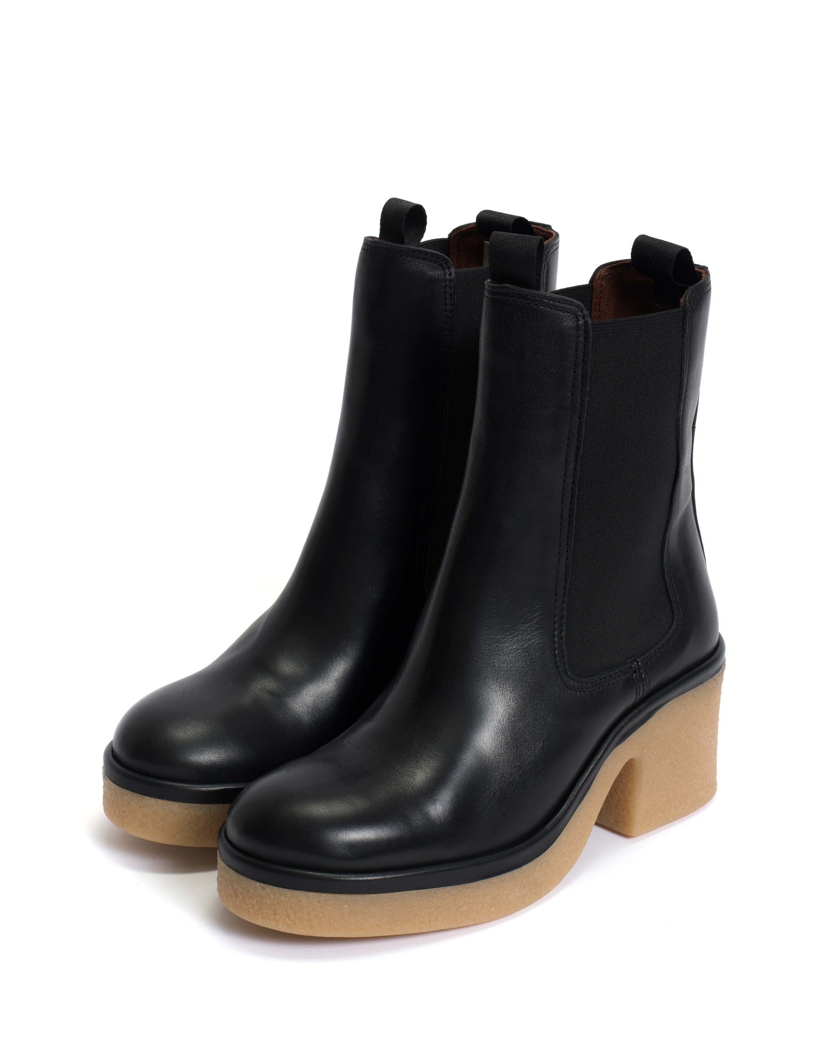 Laurell 65 platform Soft calf & sole Black & natural - Anonymous Copenhagen