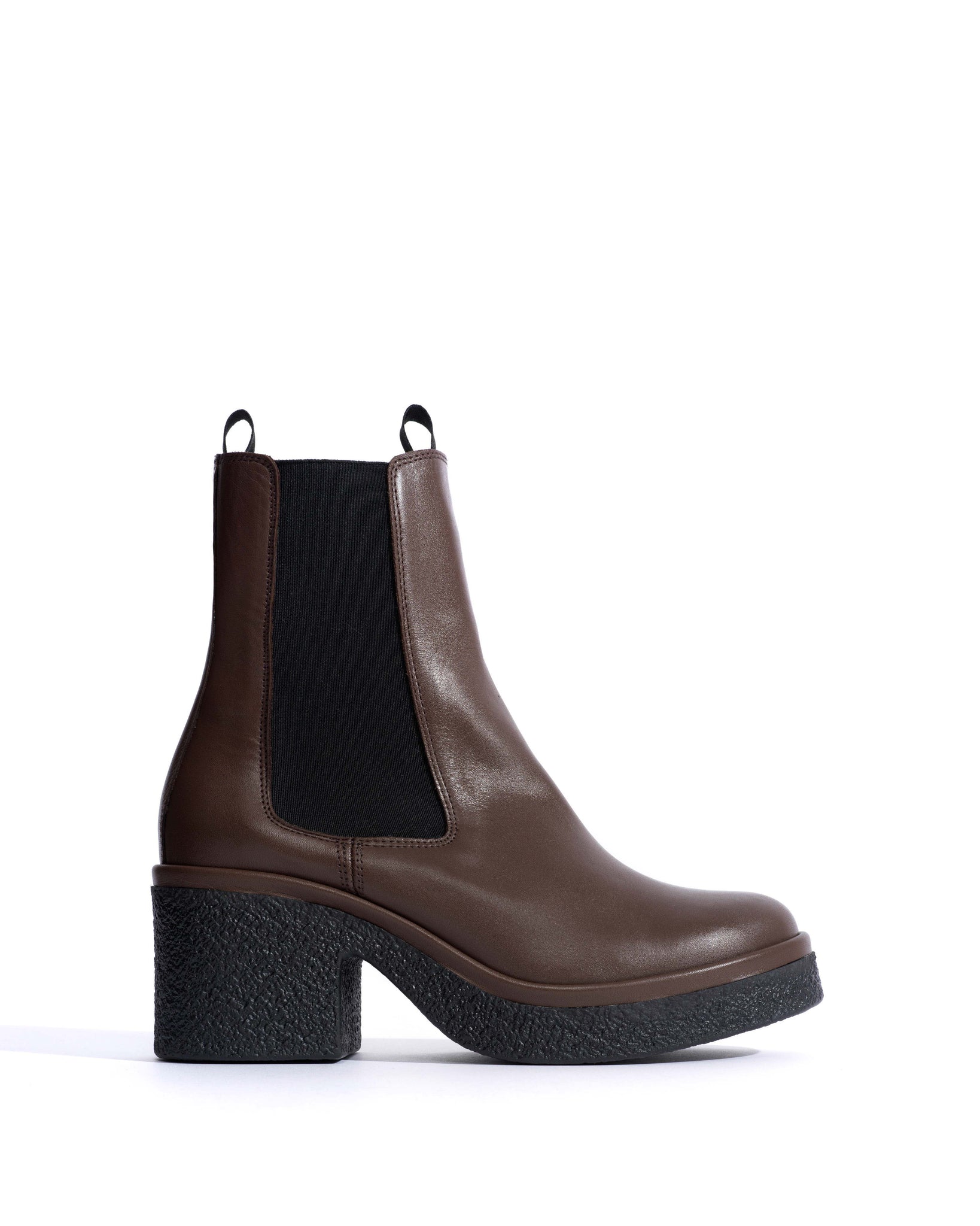 Laurell 65 platform Soft calf & sole Dark taupe & black