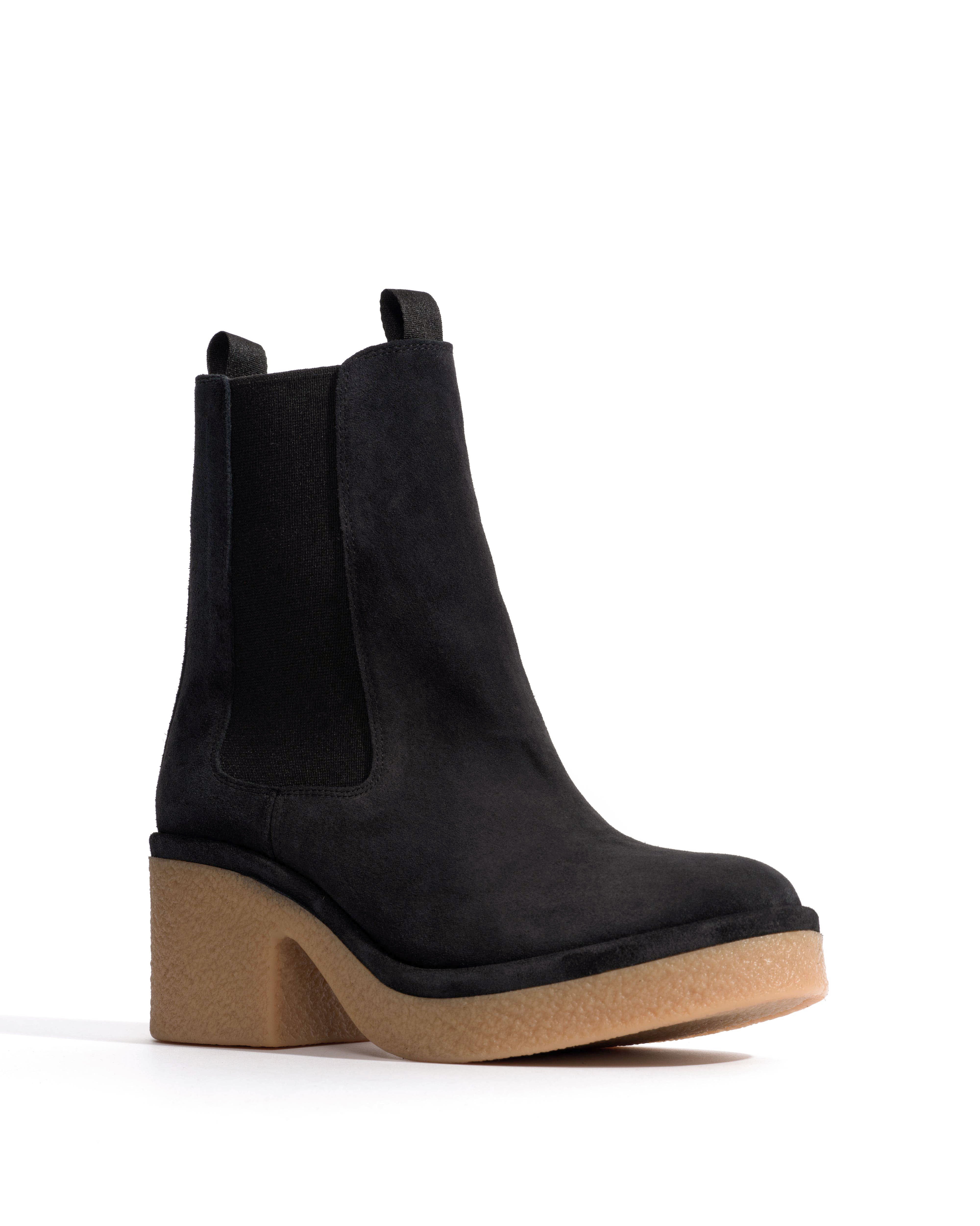 Laurell 65 platform Calf suede & sole Off black & natural