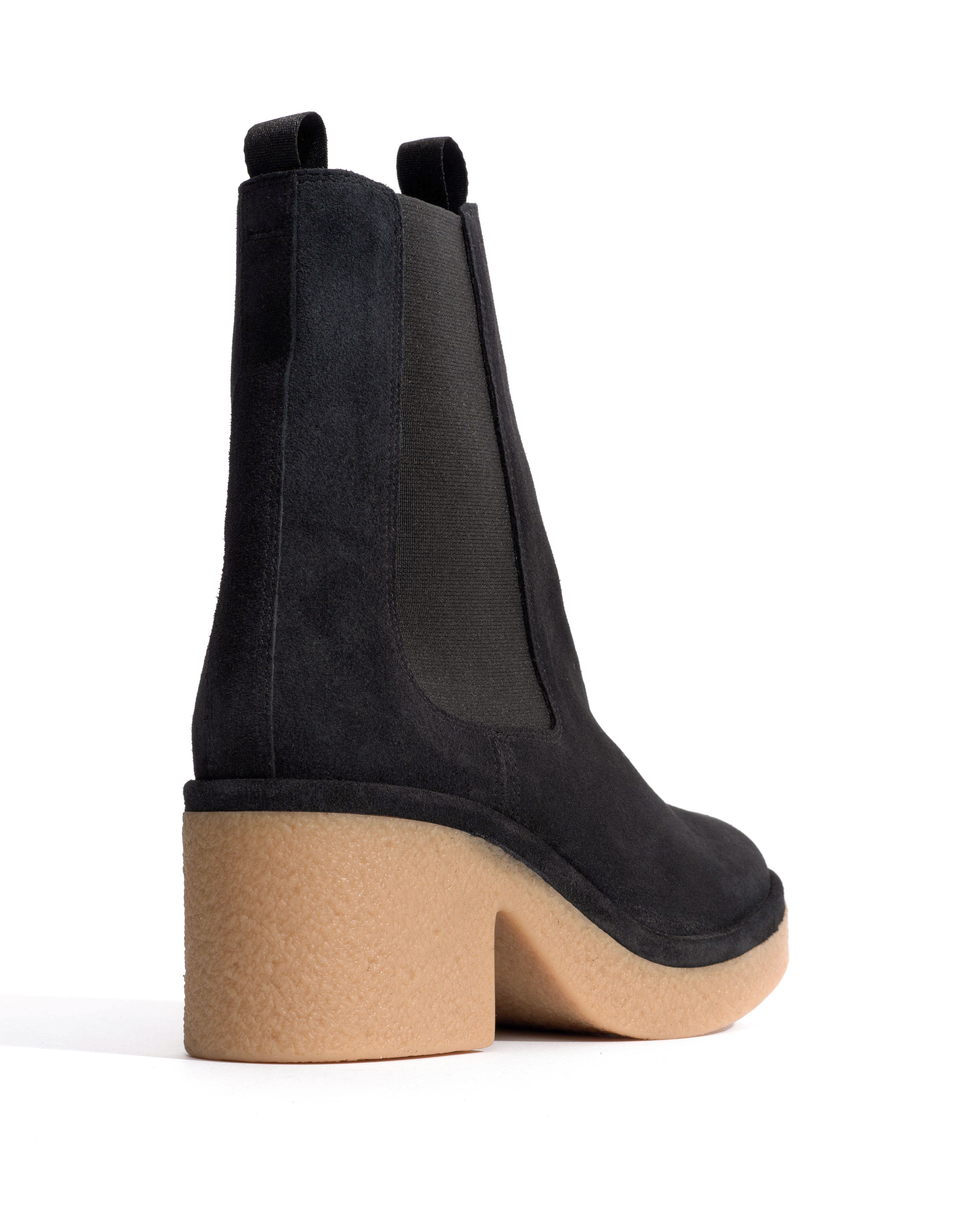 Laurell 65 platform Calf suede & sole Off black & natural