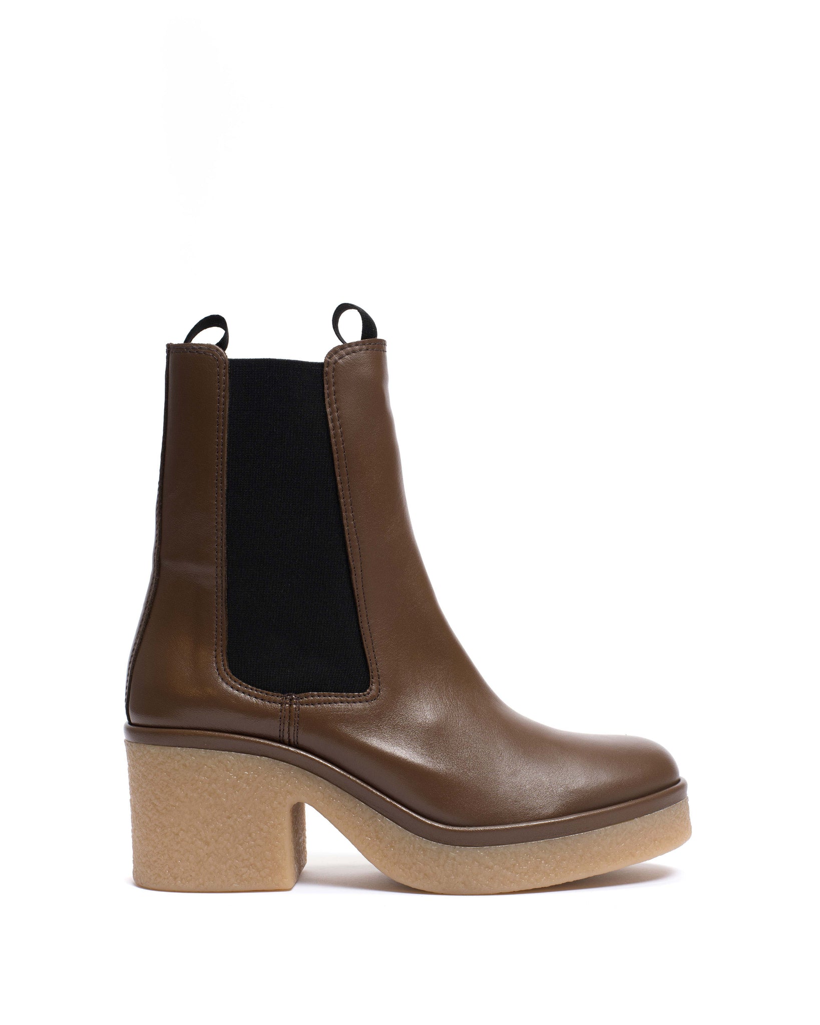 Laurell 65 platform Soft calf & Sole Dark taupe & natural - Anonymous Copenhagen