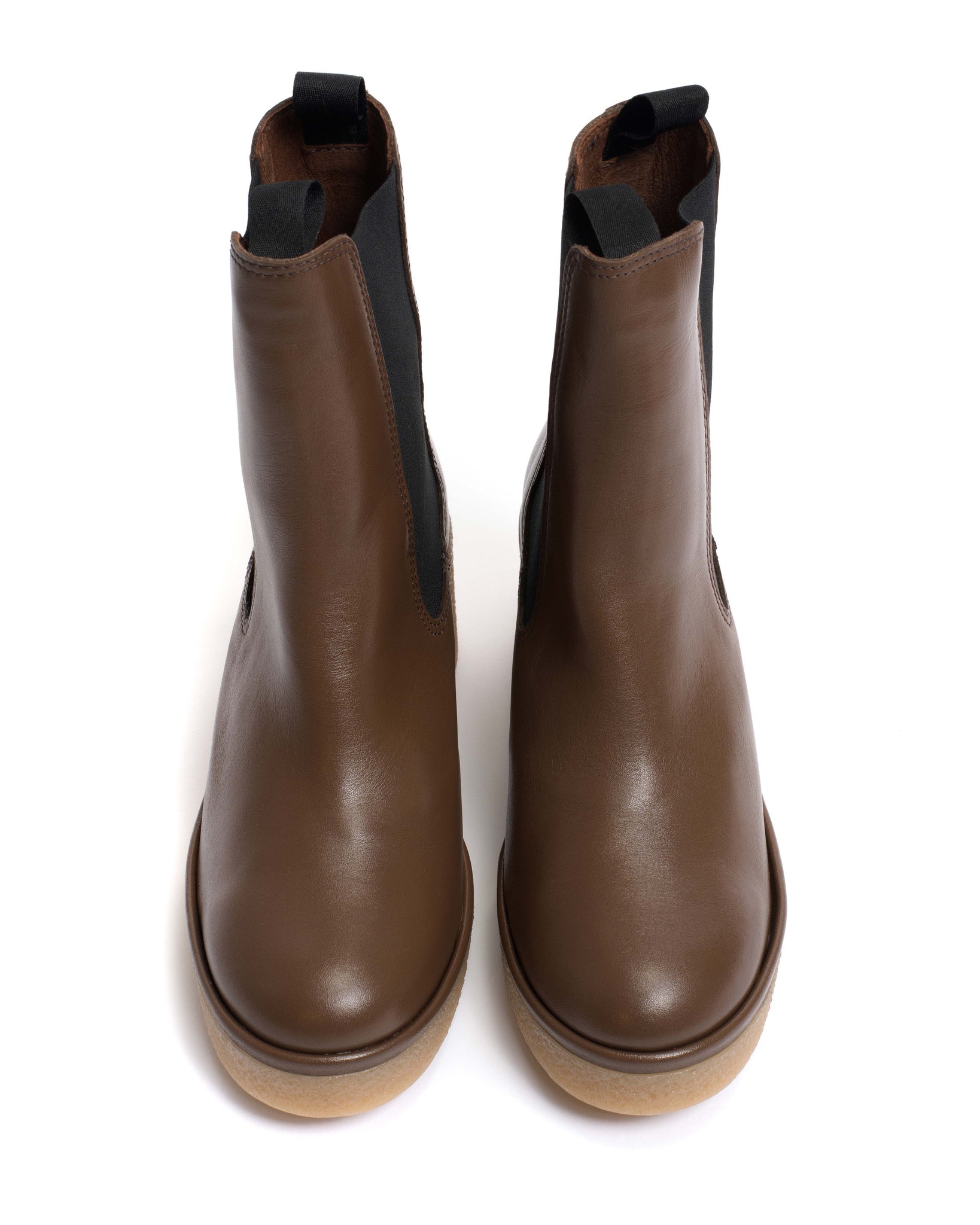 Laurell 65 platform Soft calf & Sole Dark taupe & natural - Anonymous Copenhagen