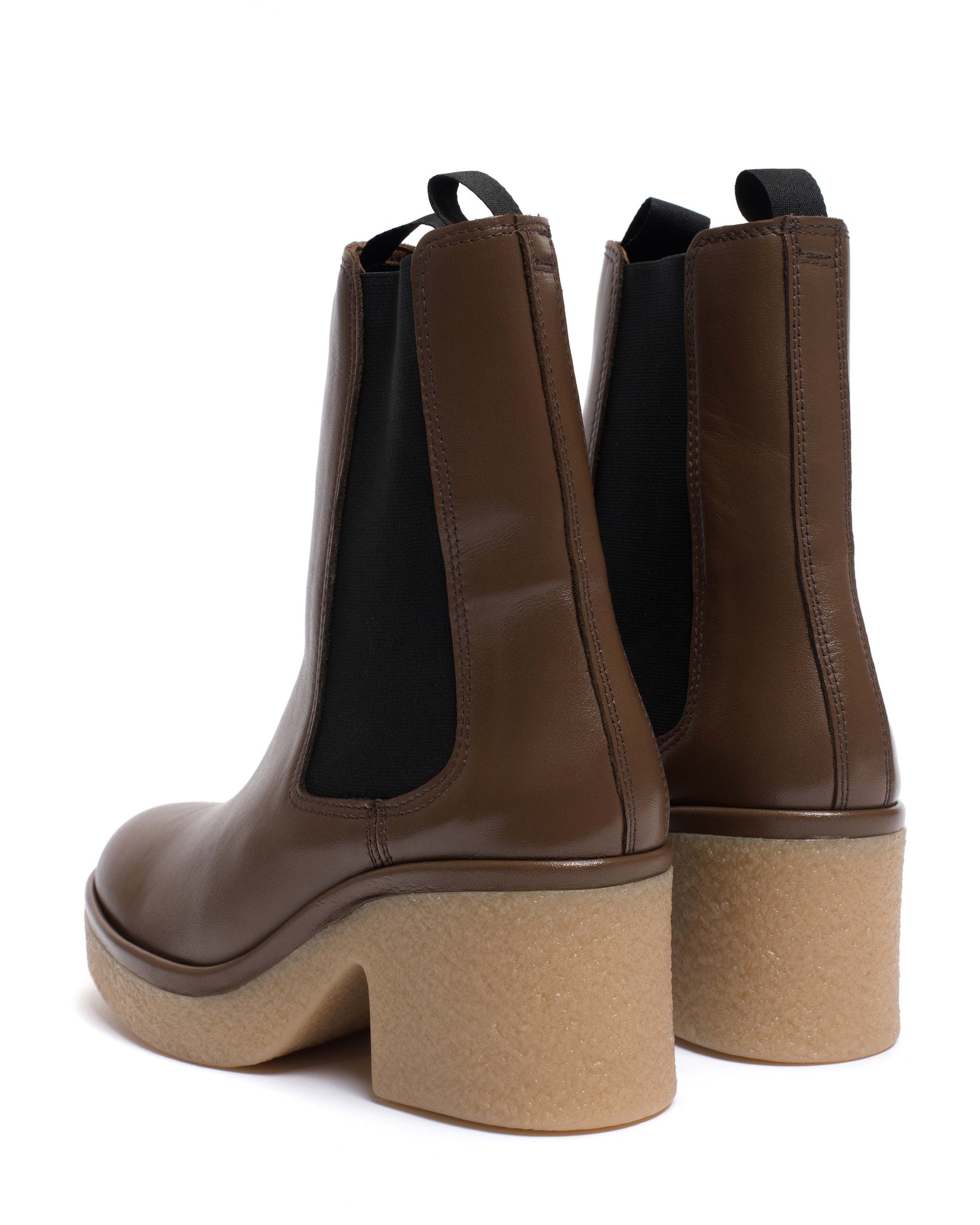 Laurell 65 platform Soft calf & Sole Dark taupe & natural - Anonymous Copenhagen