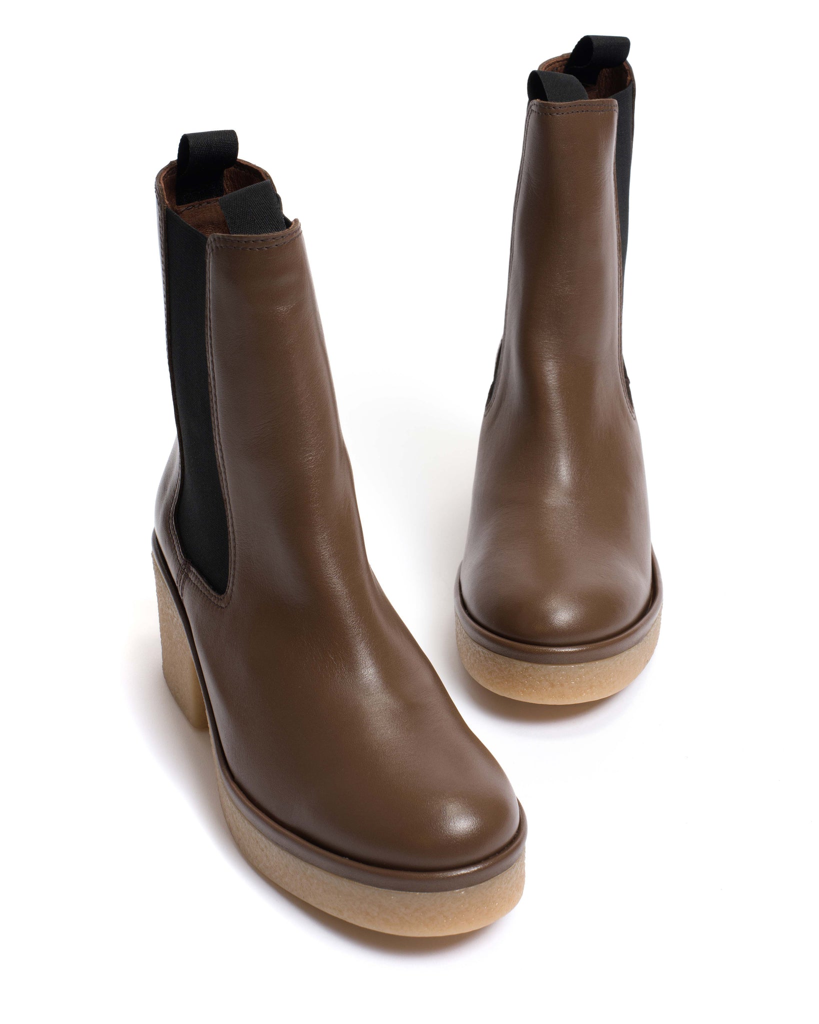 Laurell 65 platform Soft calf & Sole Dark taupe & natural - Anonymous Copenhagen