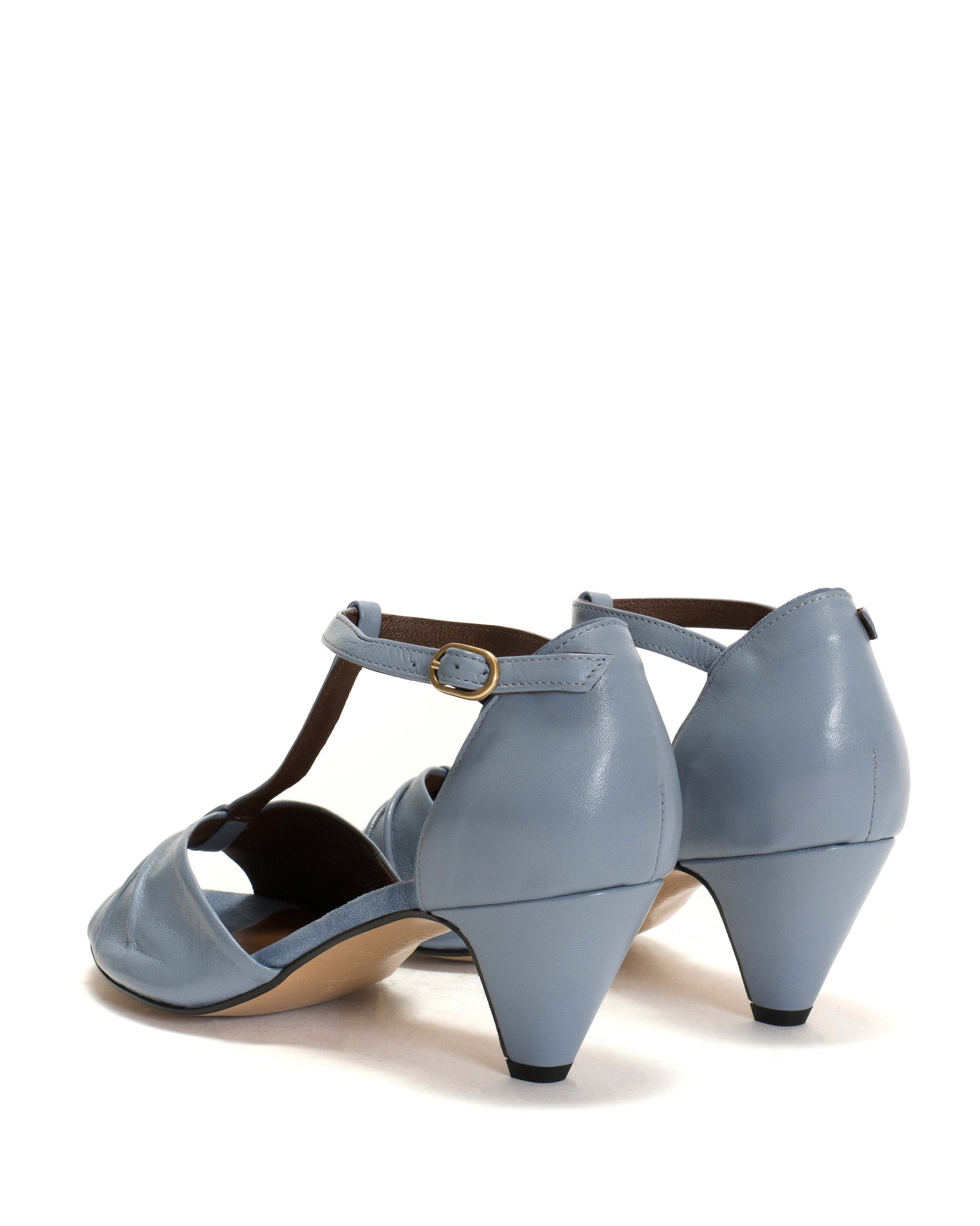 Linette 50 stiletto Shiny lamb & calf suede Lichen blue - Anonymous Copenhagen