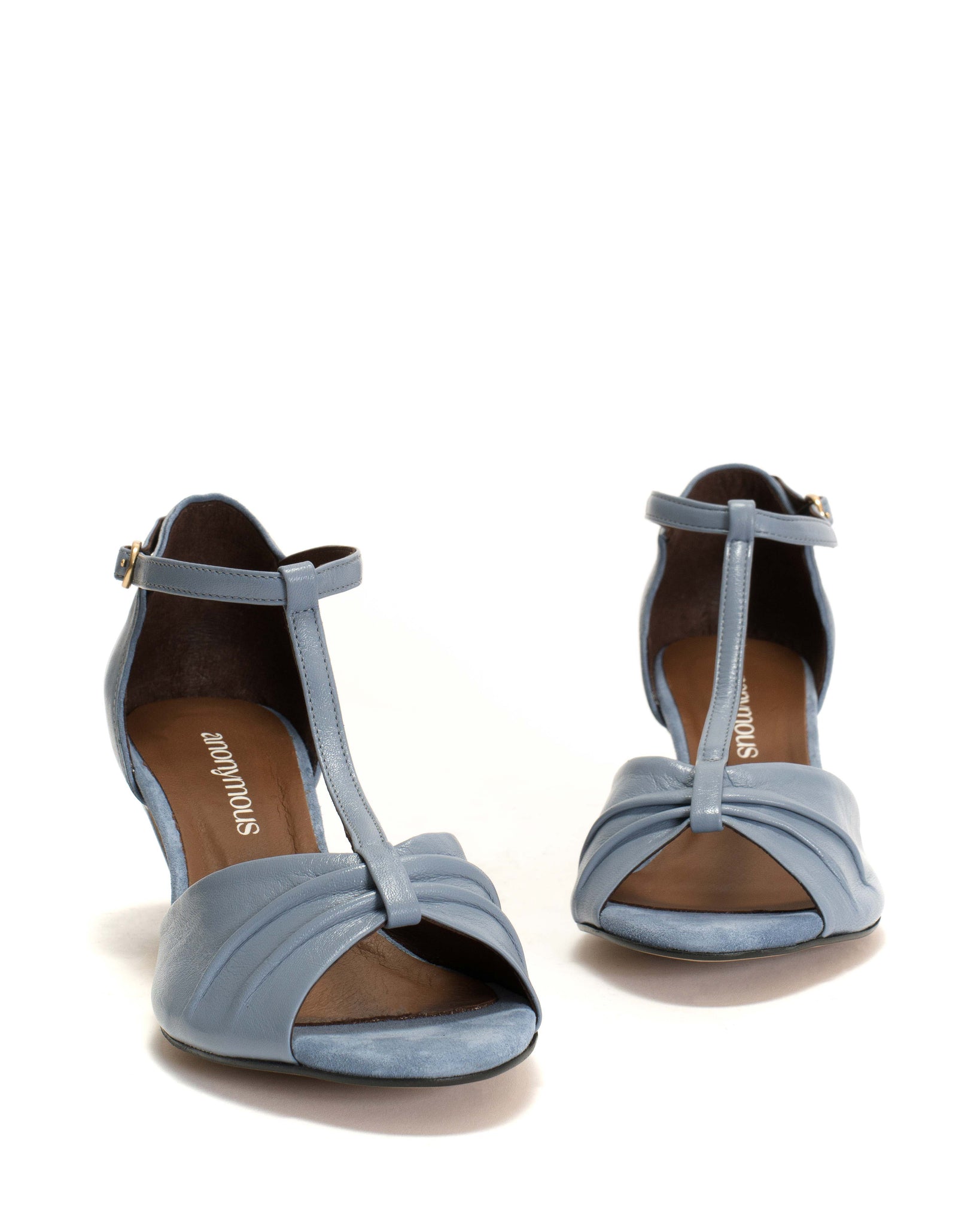 Linette 50 stiletto Shiny lamb & calf suede Lichen blue - Anonymous Copenhagen