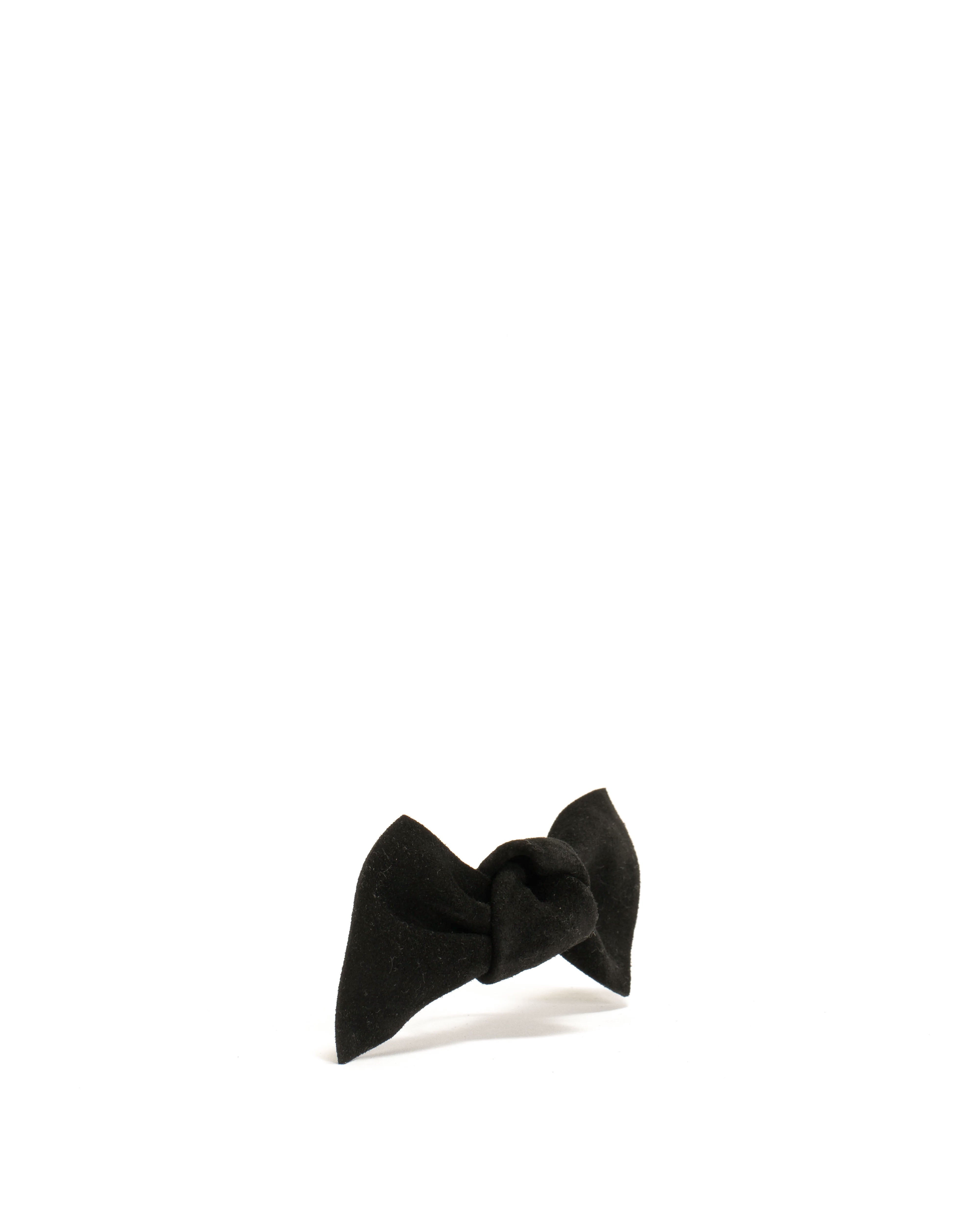 Linnie hair elastic grand bow Calf suede Black