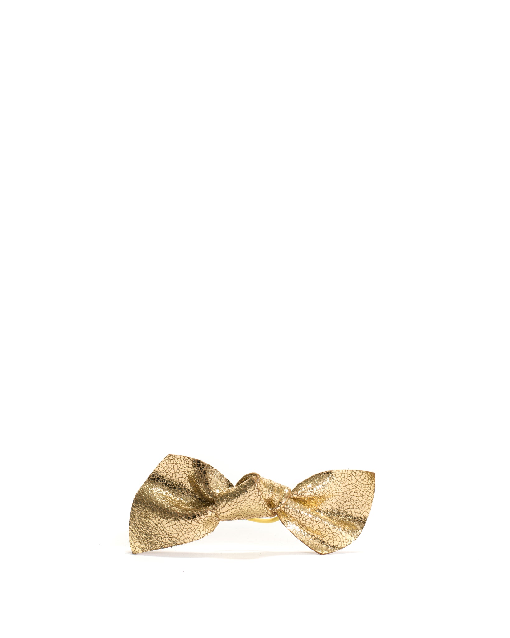 Linnie hair elastic grand bow Crackled metallic goat Gold - Anonymous Copenhagen