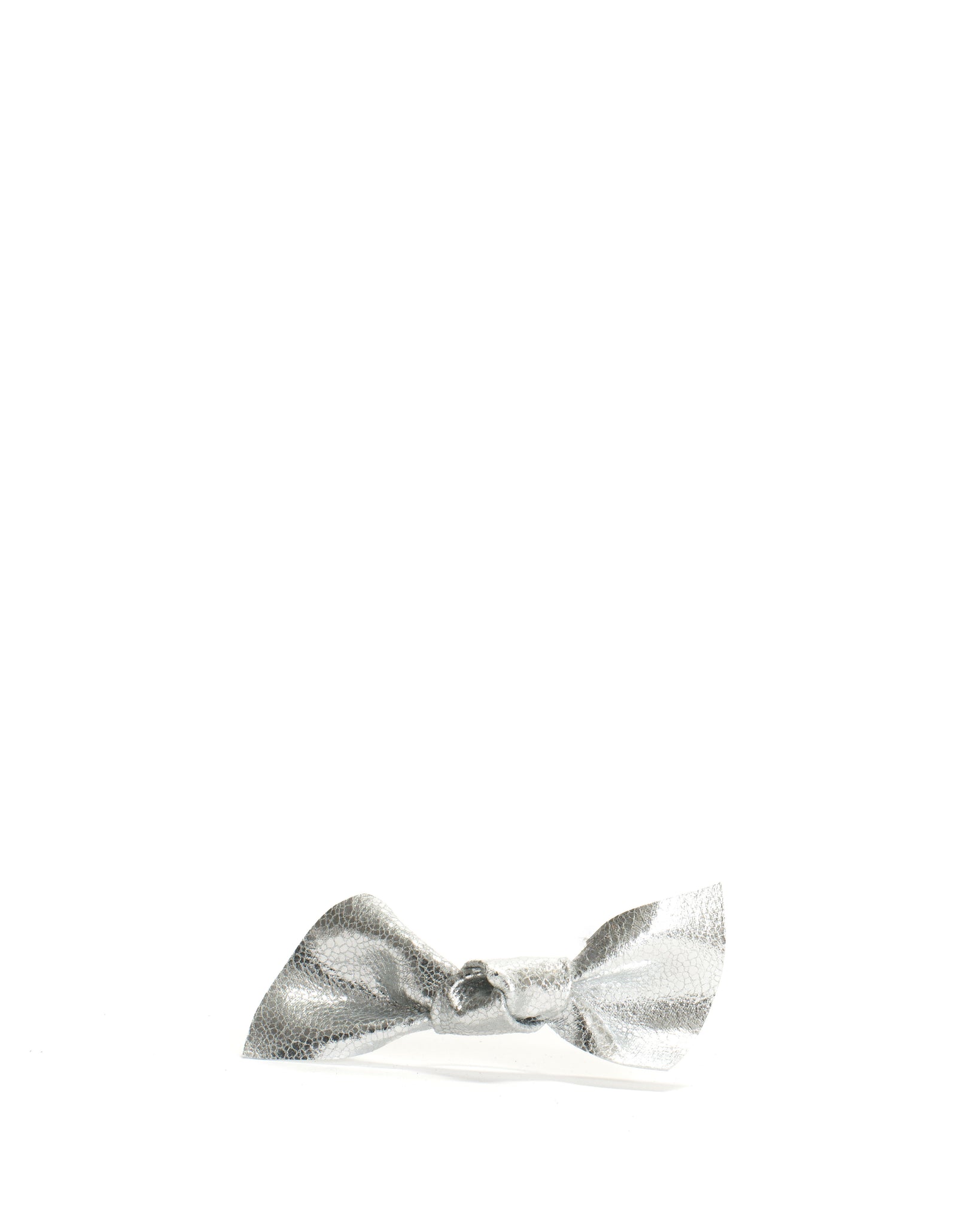 Linnie hair elastic grand bow Crackled metallic goat Silver - Anonymous Copenhagen