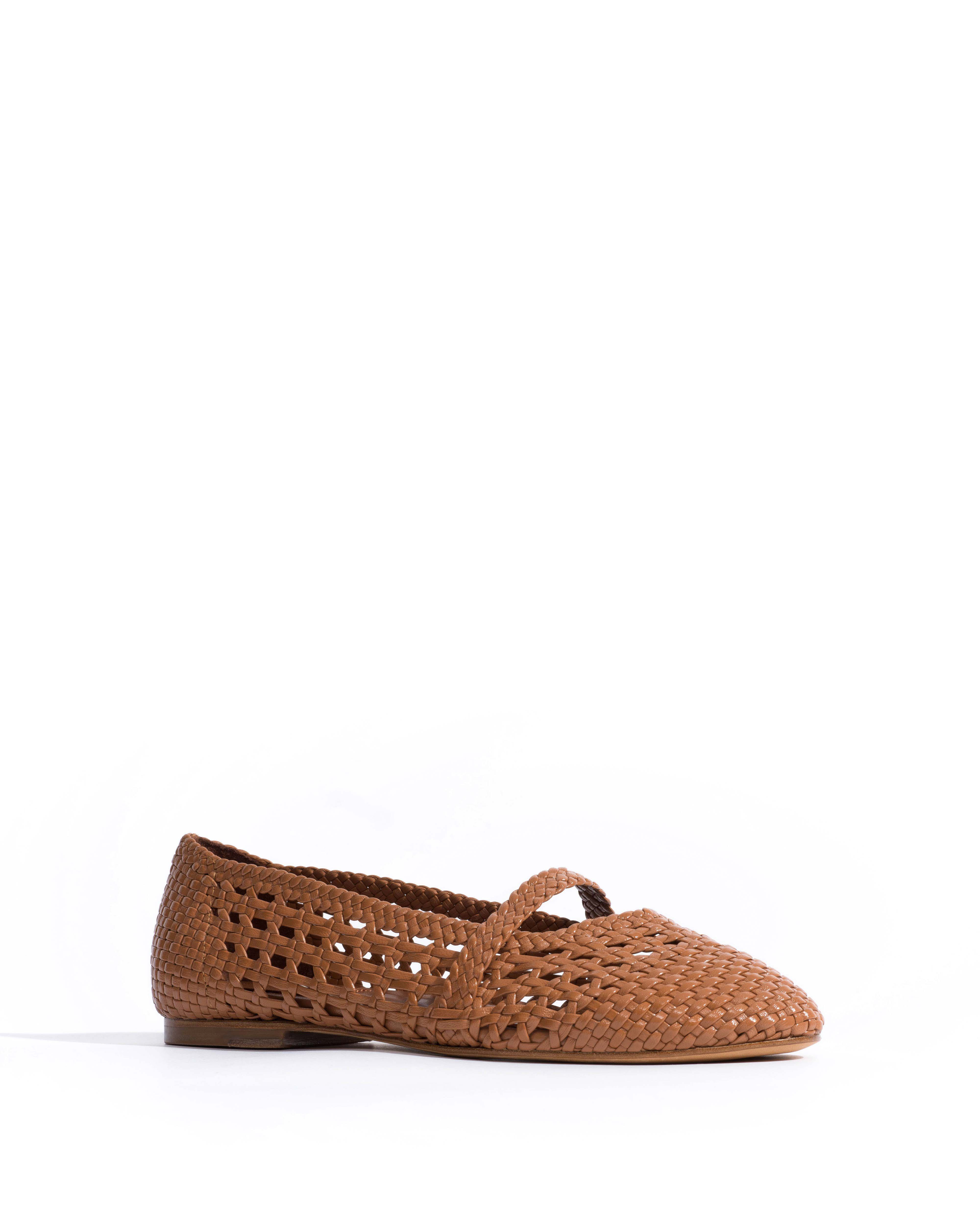 Maddie Hand-braided leather Caramel