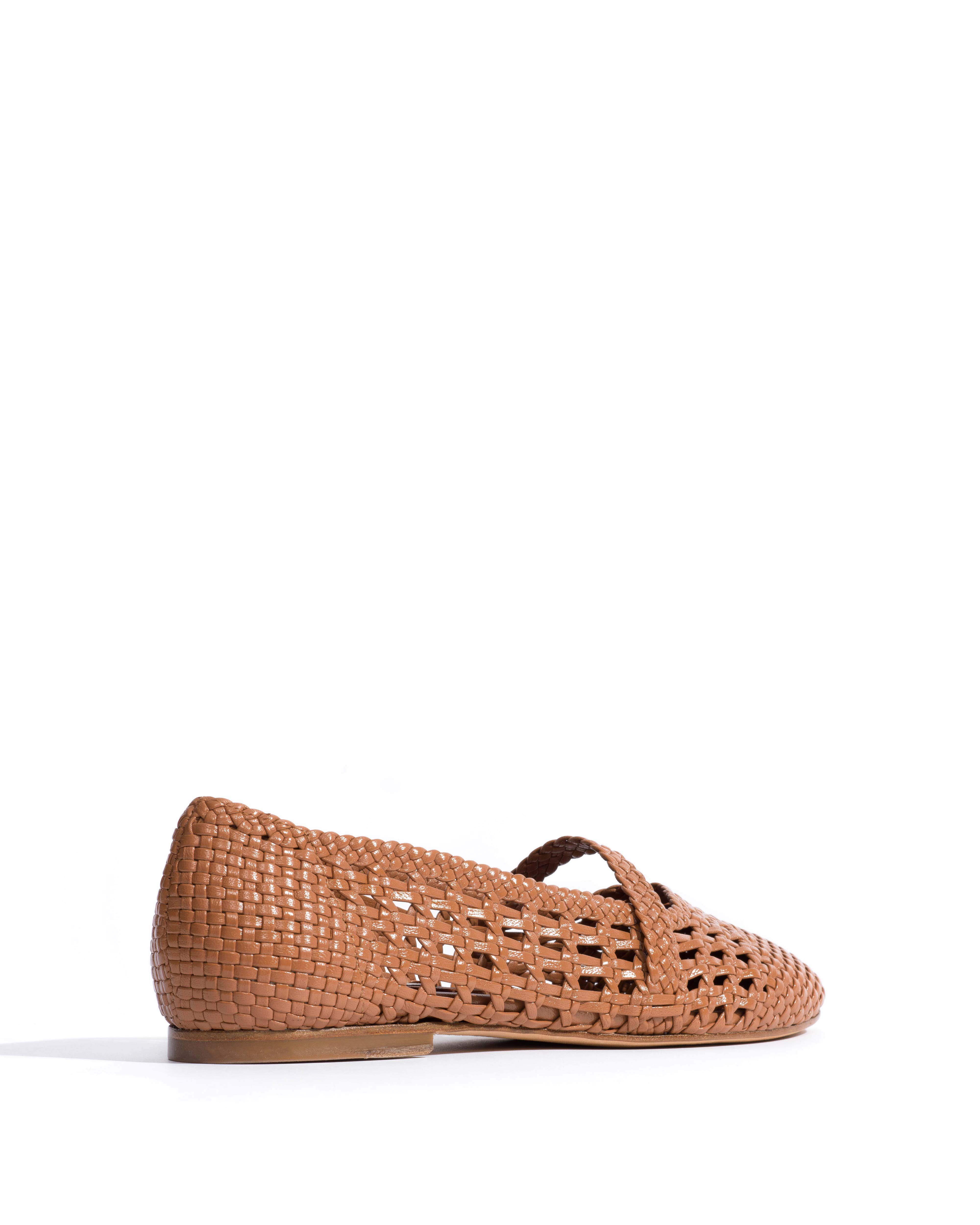 Maddie Hand-braided leather Caramel